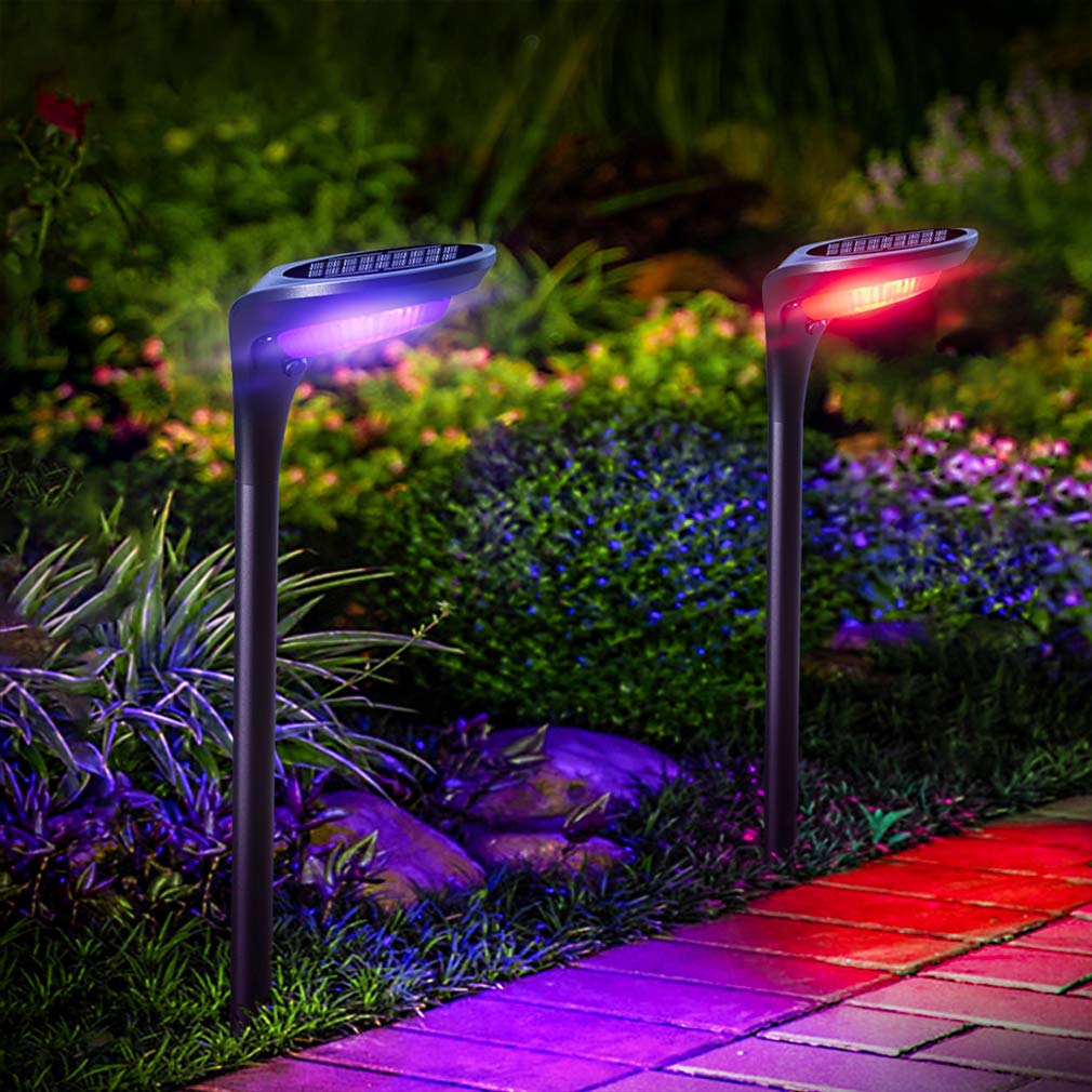 OSORD Solar Pathway Lights, Color Changing, 4 Pack, LED Landscape Lights, Waterproof, Model OS-Path-01-4C