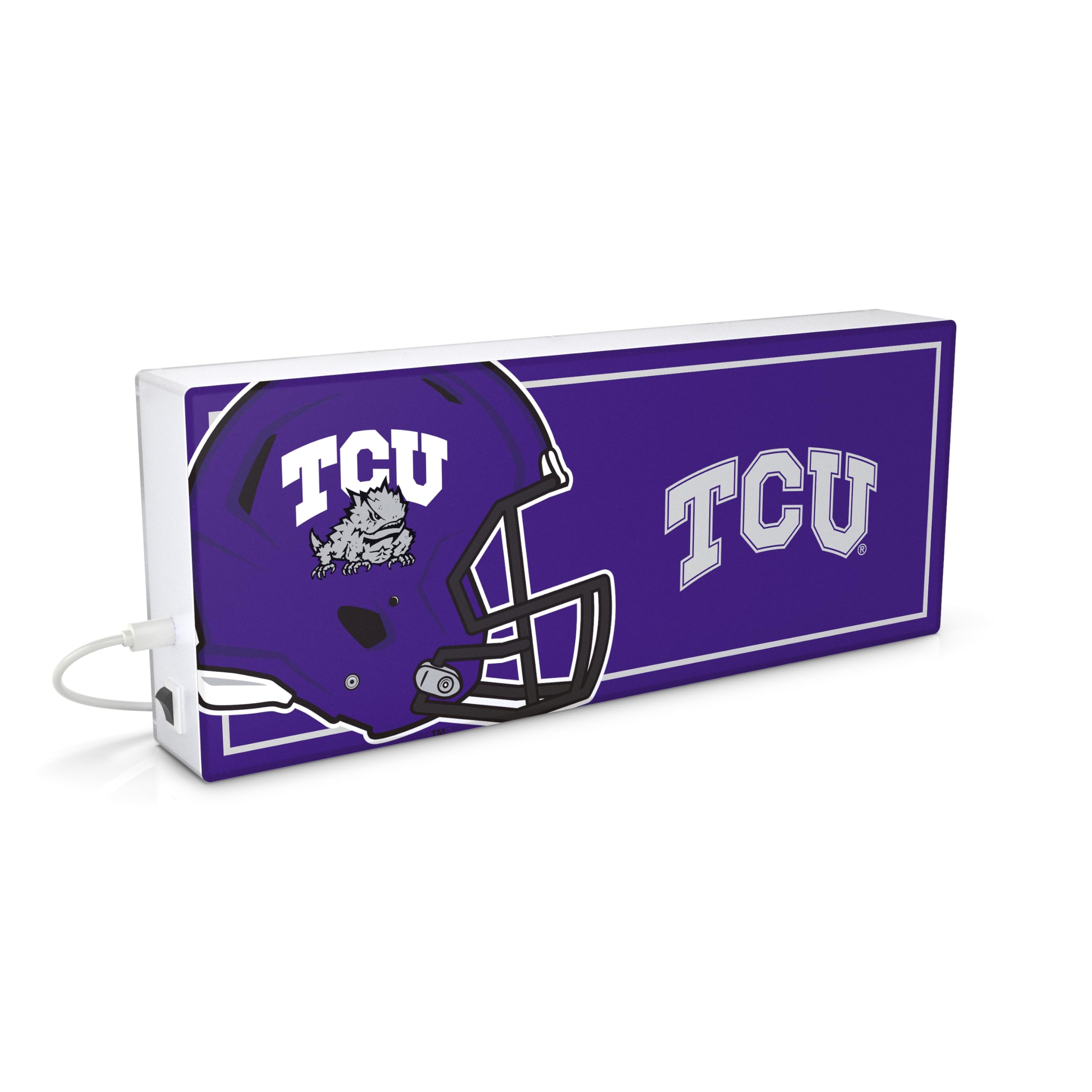SOAR NCAA LED Ambience Light Box: Elevate Your Space with Officially Licensed Wall D  cor, TCU Horned Frogs