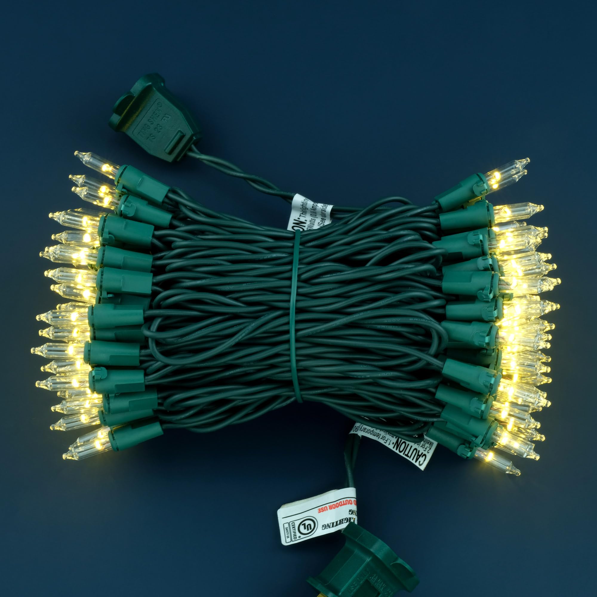 YULETIME Frosted White Christmas Lights, 200 Count, 66 Feet, UL Certified, Copper Wire, Model DDS-L-100E/2F, Pack of 2 Sets