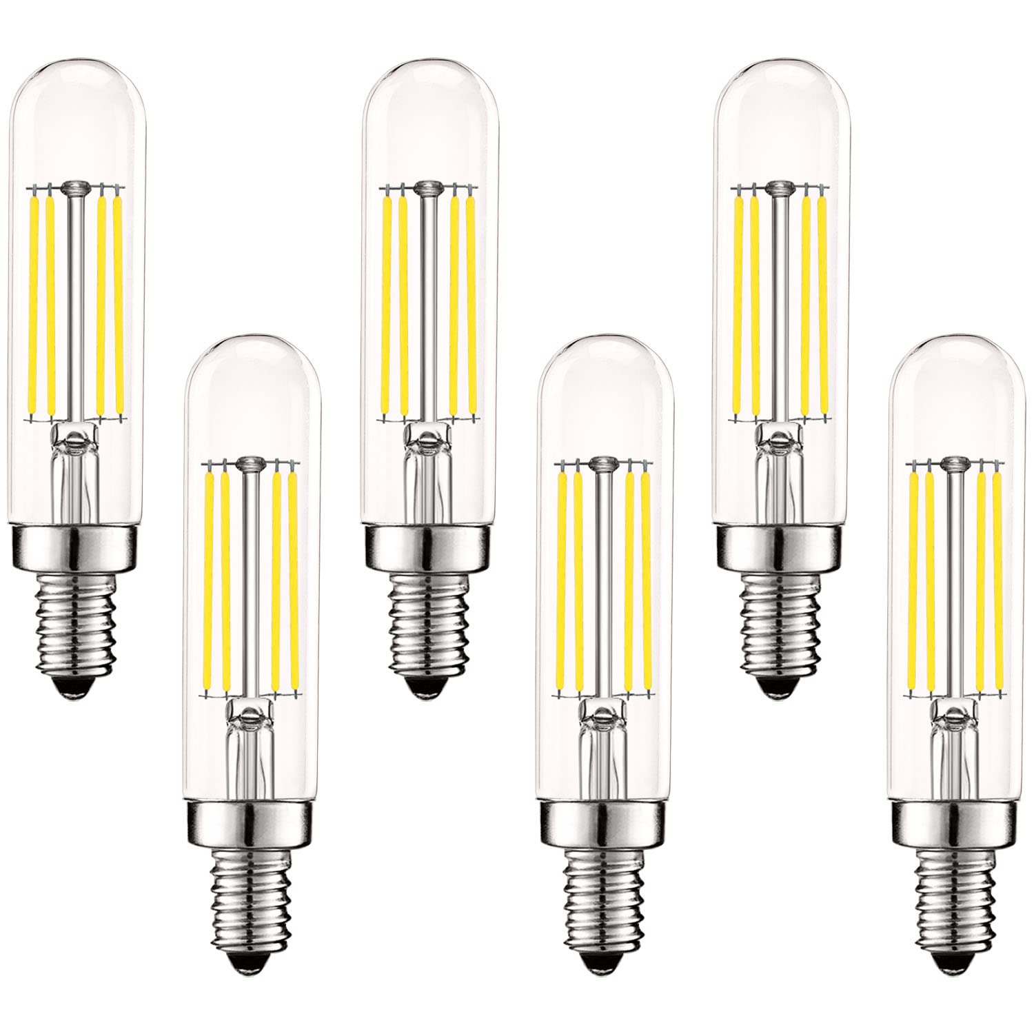 LUXRITE Vintage E12 LED Bulb 60W Equivalent, Dimmable, 5000K Bright White, Clear Glass, Model LR21659-6, 6 Pack