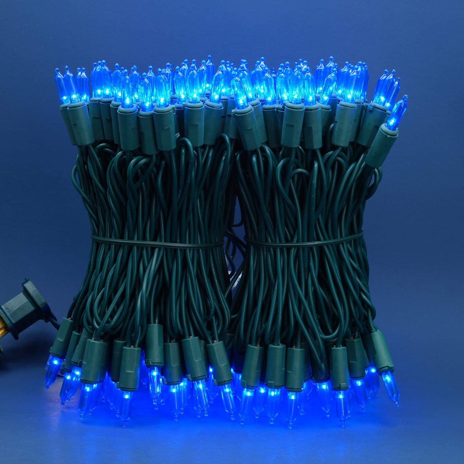 Sweet Shine 200 Count Blue Led Christmas Lights, 66 Ft Green Wire, Ul Certified String Lights