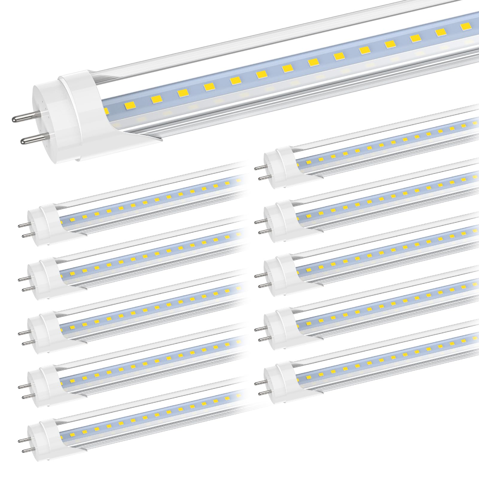 Jesled 4Ft Led T8 Type A+B Tube Lights, 6000K Super Bright, Plug And Play Or Ballast Bypass, 2400Lm High Output, Double End Powe