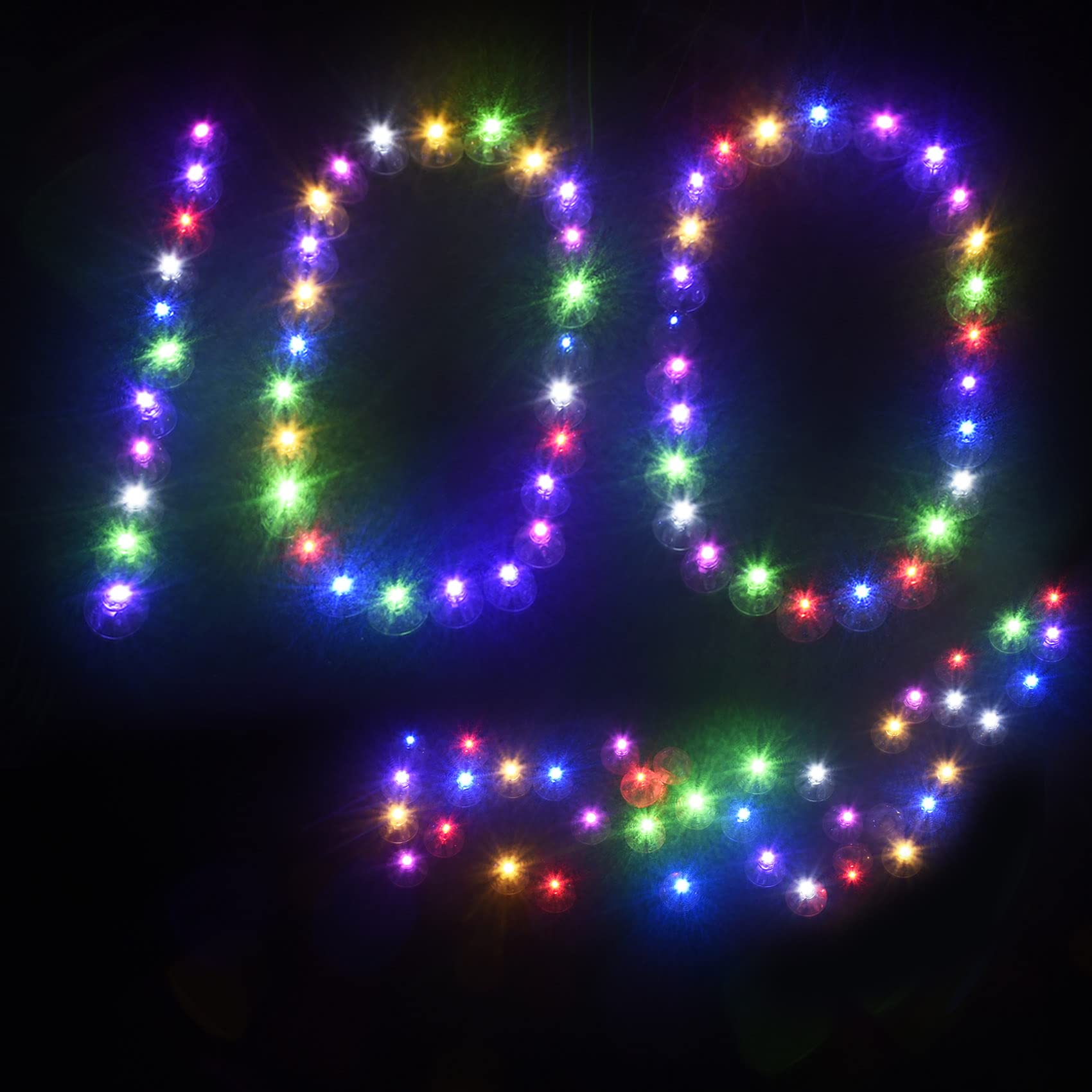 Jjgoo 100Pcs Mixed Color Led Balloon Lights, Waterproof Round Balls Light Up For Balloon Paper Lantern Easter Eggs Pumpkin Birth