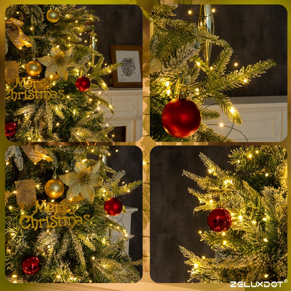 Zeluxdot Fairy Lights Plug In,100Ft 300 Leds Waterproof String Lights,Green Copper Wire,Led Lights Stirp With Remote 8 Modes For Indoor Outdoor Christmas Wedding Birthday Patio Garden Decor,Warm White