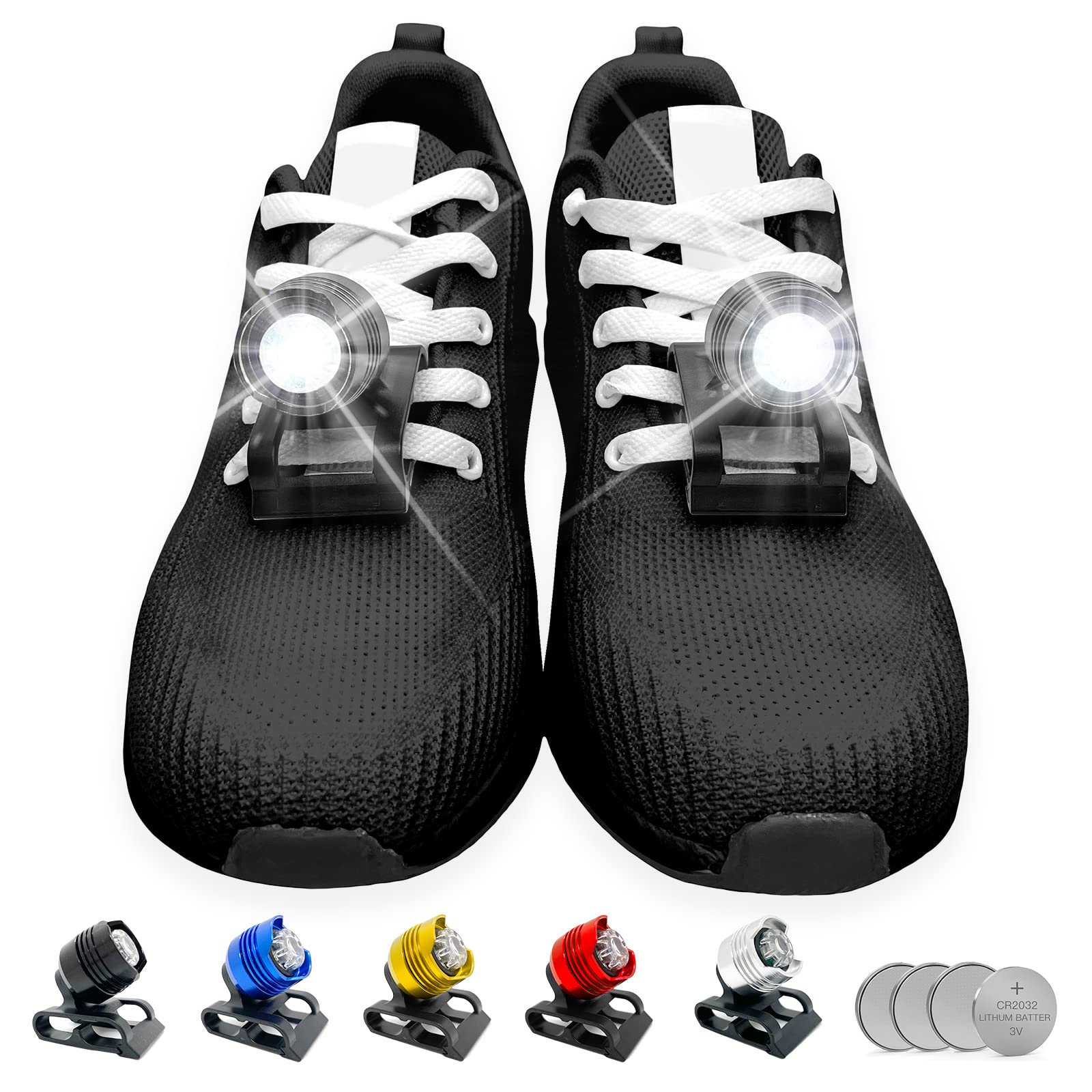 Vartiey Running Shoe Lights, Waterproof IPX5, 2 Pcs, Black, for Night Walking and Dog Walking