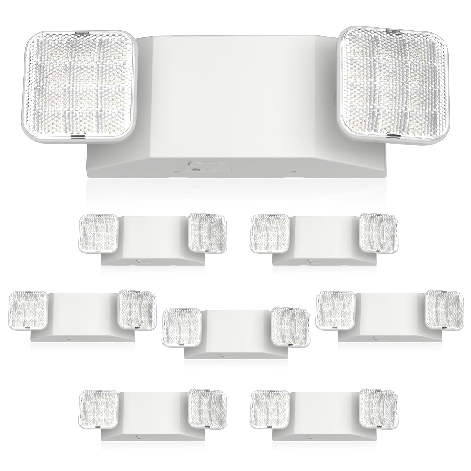 Freelicht 8 Pack Led Emergency Lights For Business  With Battery Backup  Two Head Adjustable Led Emergency Square Lighting  Ul 924 Certified