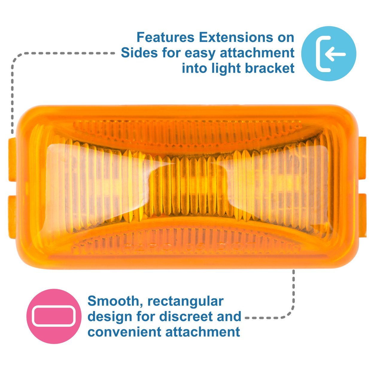 Lumitronics Rv Mini Thin Line 37 Series Sealed Led Marker/Clearance Light (Amber)
