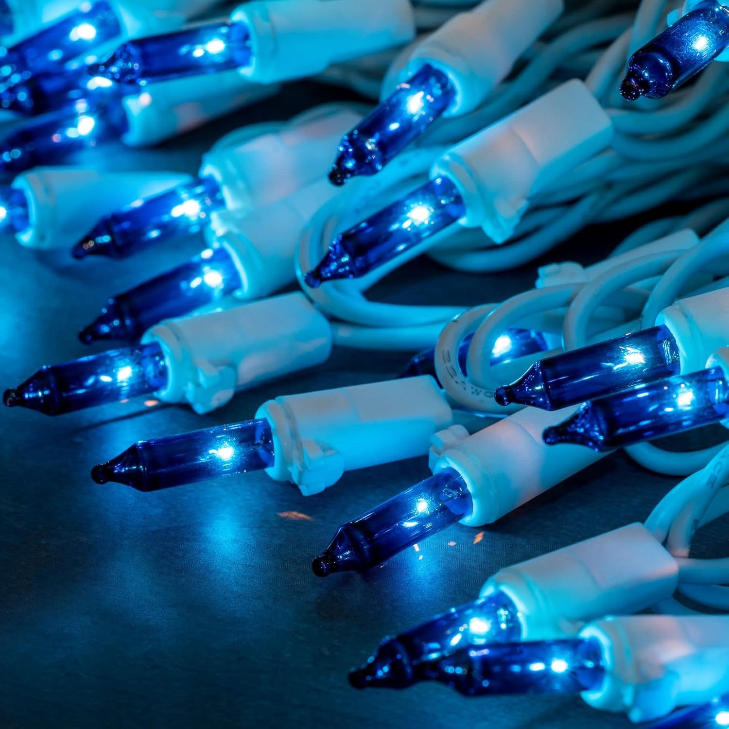 Meteds Christmas Lights 150 Count White Wire Ul Certified Connectable Warm White String Lights For Christmas Tree Garland Home Patio  Wedding Party Festival Decor-Blue