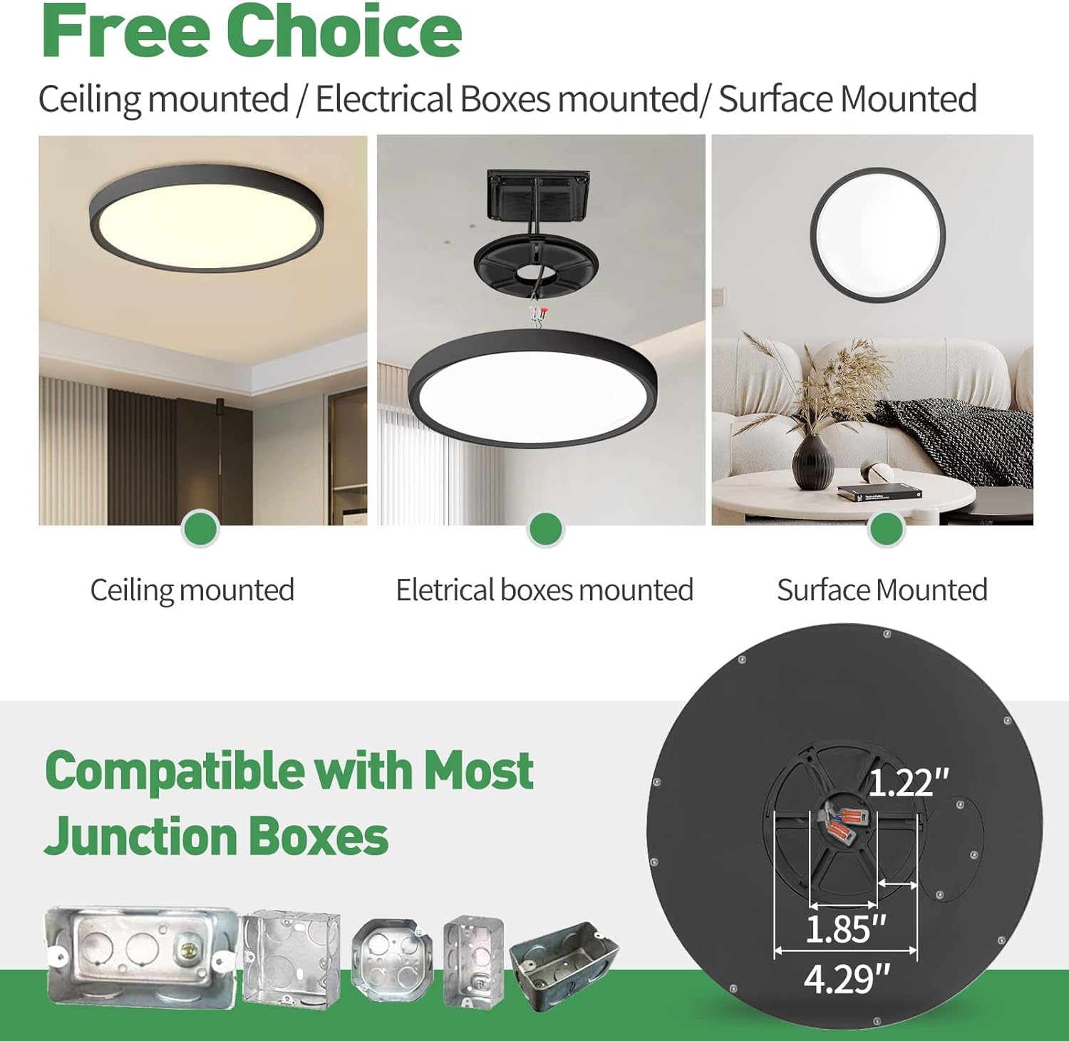 12Pk 12 Inch Led Flush Mount Ceiling Light, 24W, 2520Lm, 3000K/4000K/6000K Cct Selectable, Round Flat Panel Light Low Profile Ce