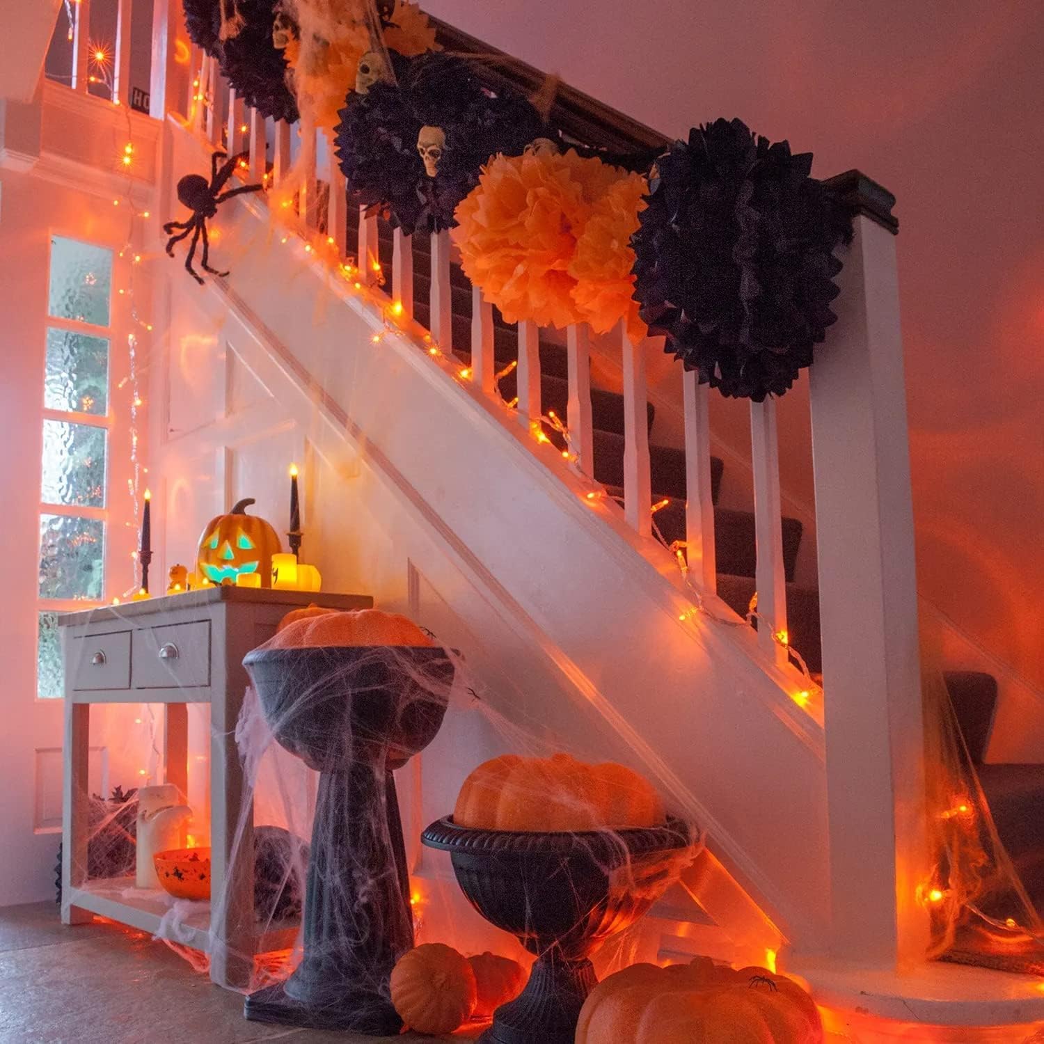 Yeguo Orange Lights For Halloween Outdoor, 165Ft 500 Led String Light Indoor