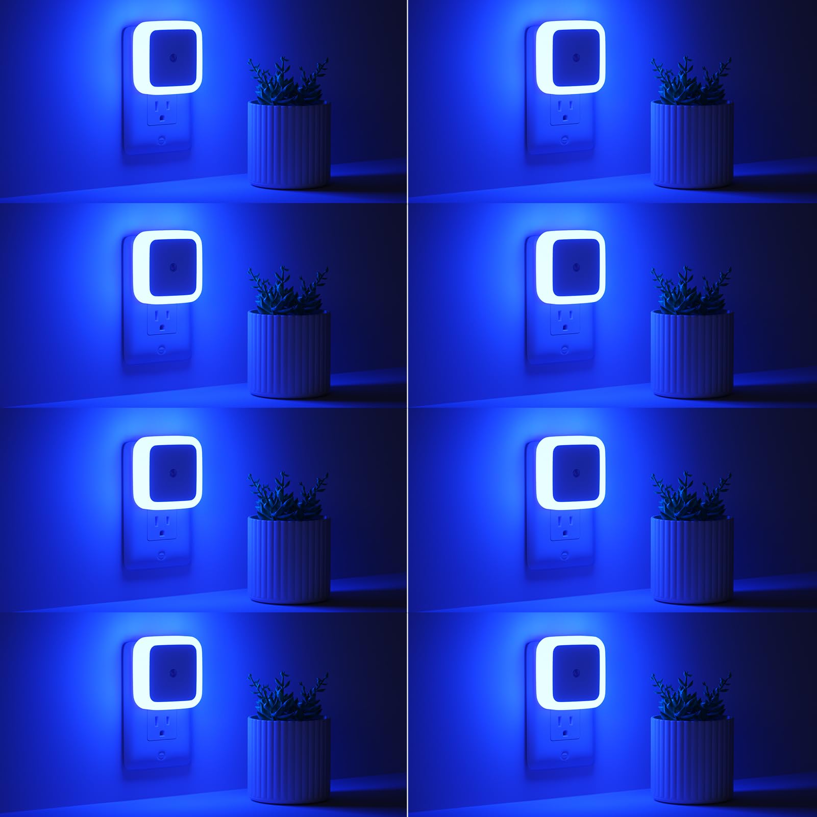 Sujeet Night Light Plug-in, Dusk to Dawn LED Lamp, 2.4in x 2.4in x 1.6in, Blue, Model NO.603, 8