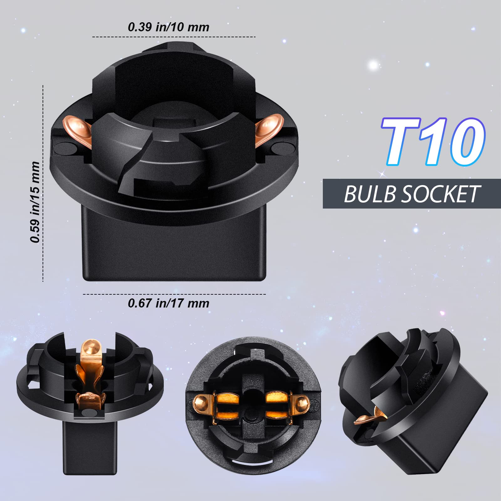 Frienda 40 Pieces T10 194 168 Led Dash Instrument Light Bulbs With Twist Lock Socket Instrument Cluster Light Bulbs For Dashboard Instrument Panel Gauge Cluster Indicator Led Dome Light Bulbs (Blue)