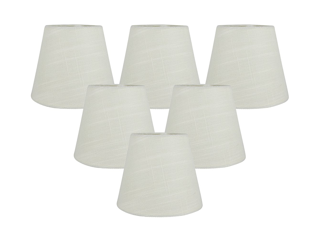 Meriville Set of 6 Eggshell Linen Clip On Chandelier Lamp Shades, 4-inch by 6-inch by 5-inch