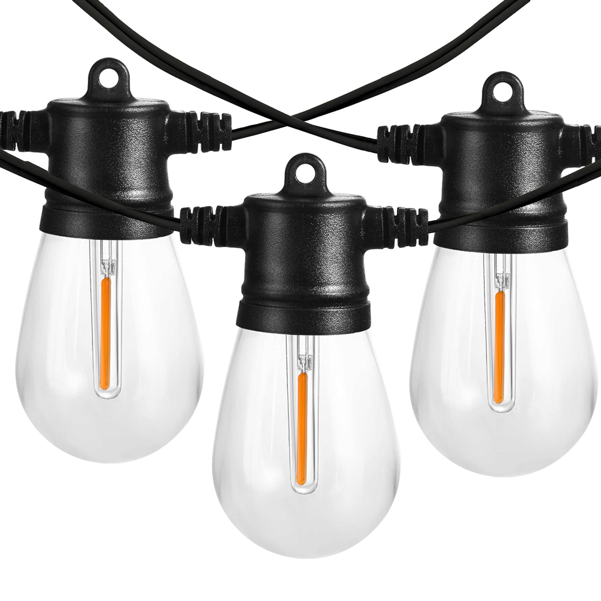 Banord Outdoor String Lights, 102FT Waterproof Black Patio Lights with 35 Shatterproof LED Bulbs, Model BN-S14-102FT-XH