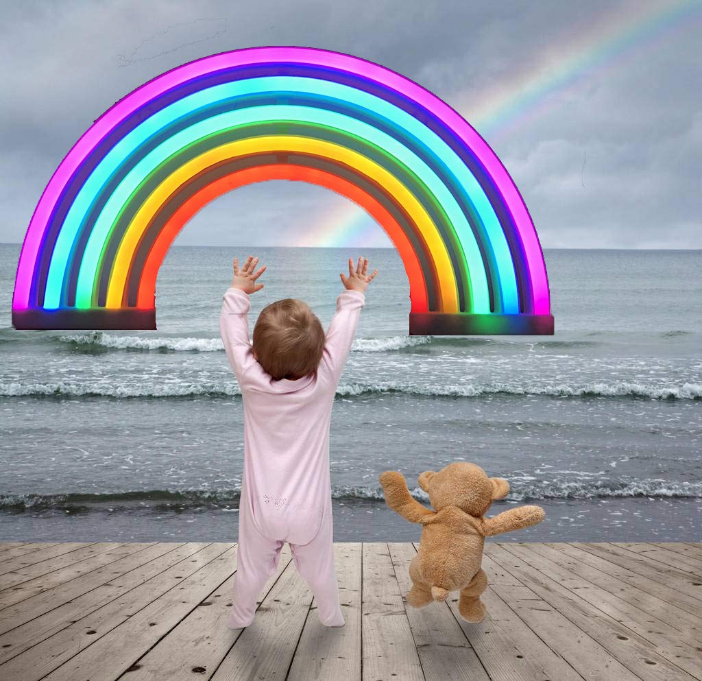 Nordstylee Neon Rainbow Light Sign - Led Night Decor For Kids, Parties, Christmas, Weddings