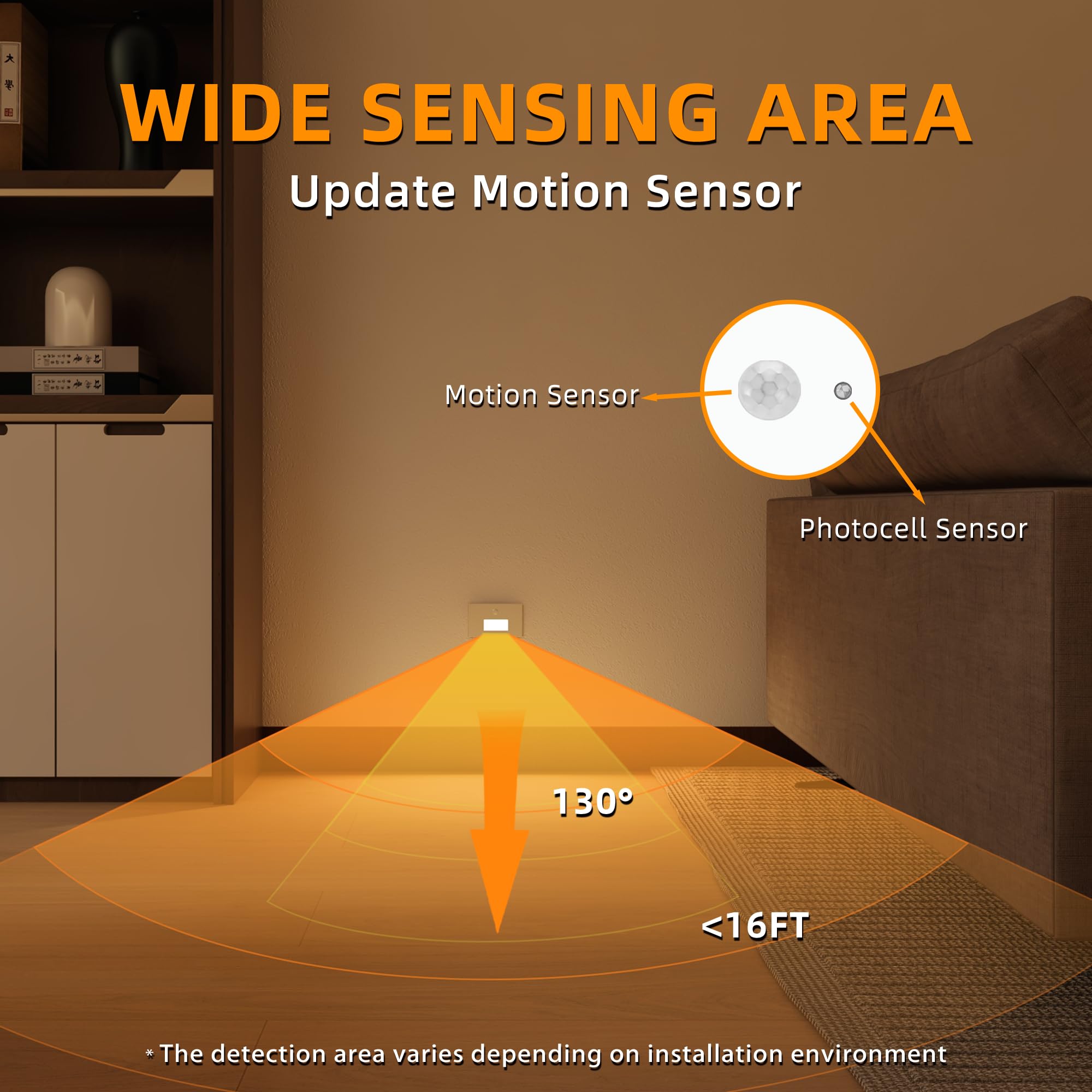 Jandov Motion Sensor Stair Lights Indoor Outdoor,Dimmable Motion Activated Step Lights 3000K/4000K/6000K,Hardwired 120V 3W Ip65