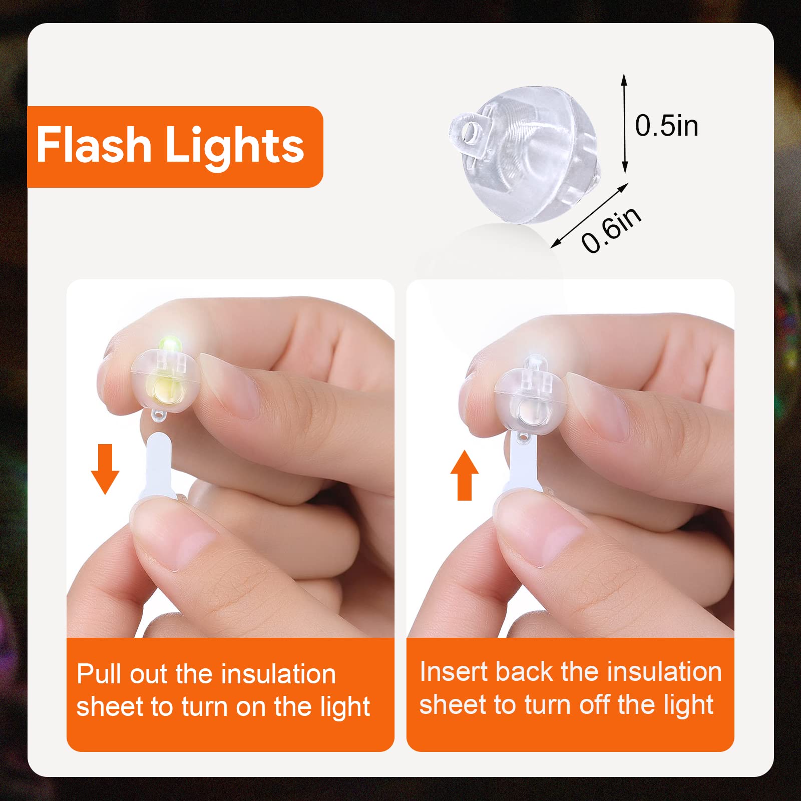 ZGWJ Mini LED Lights, 100 Pcs Blinking Mix Color, Plastic, for Party Decorations, Paper Lanterns, Easter Eggs, Birthdays, Weddings, Halloween