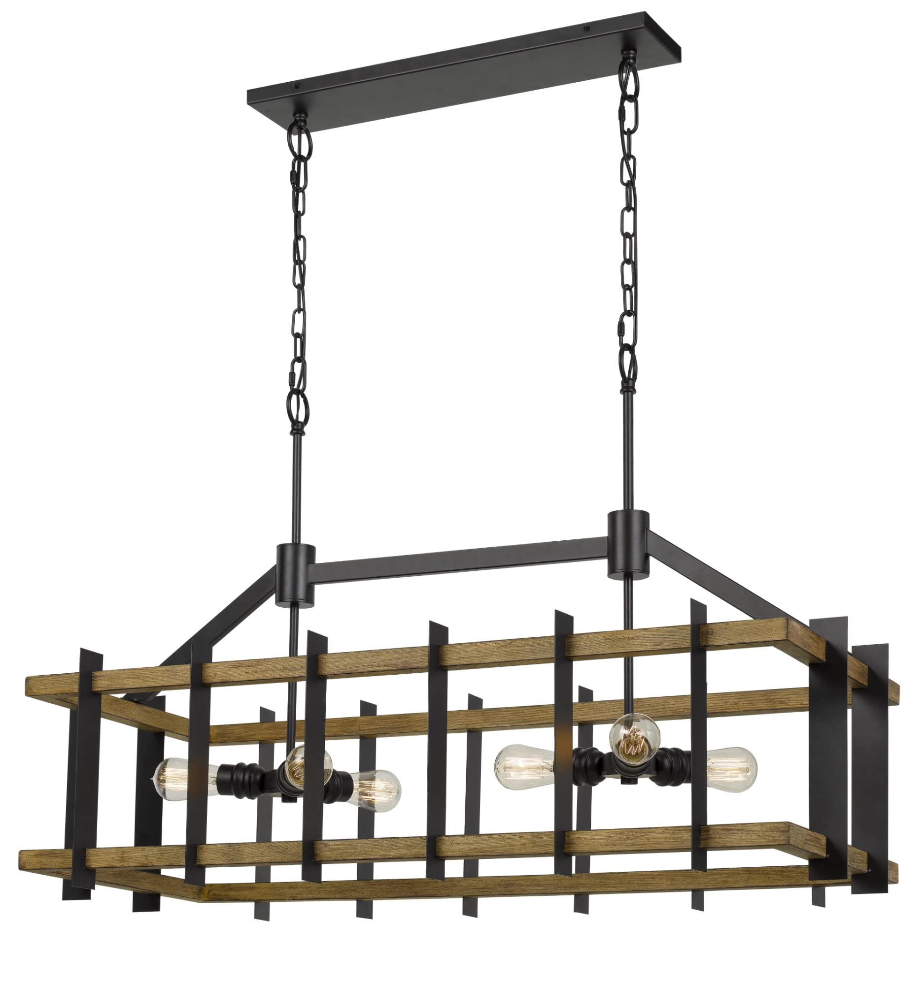 Cal Lighting FX-3705-6 Transitional Six Light Island Chandelier from Bruck Collection in Bronze/Dark Finish, 18.00 inches