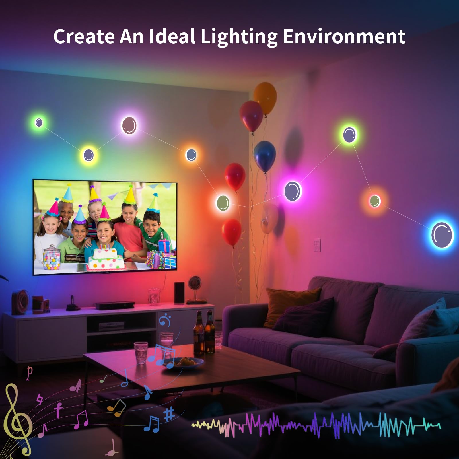 KANTUTOE LED Wall Lights, Customizable RGB Constellation Light, App & Remote Control, Model K-XZD-1