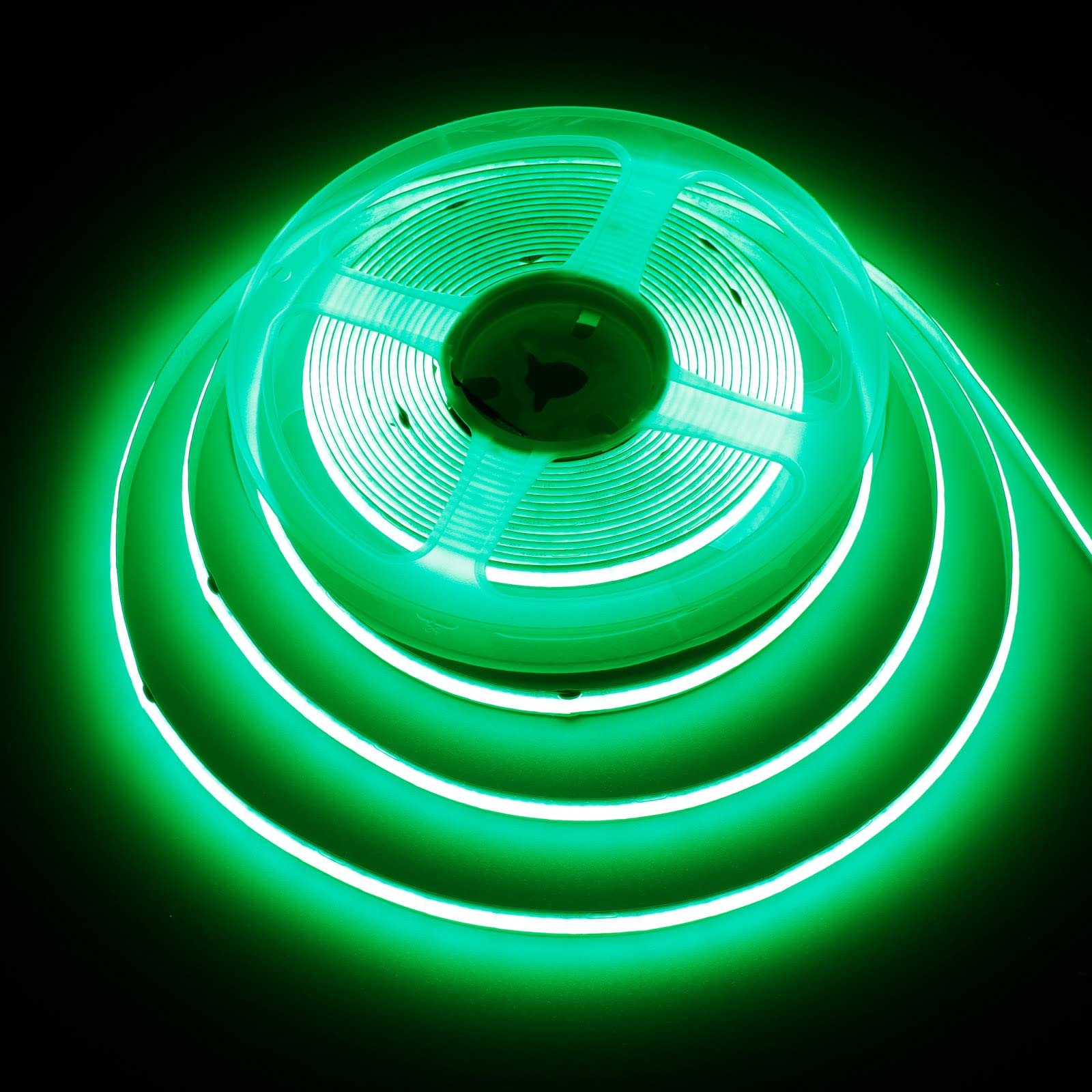 TOPAI 12V COB LED Strip Light, 16.4ft Waterproof Green, 480 LEDs/M, Flexible for Boat & Home Projects
