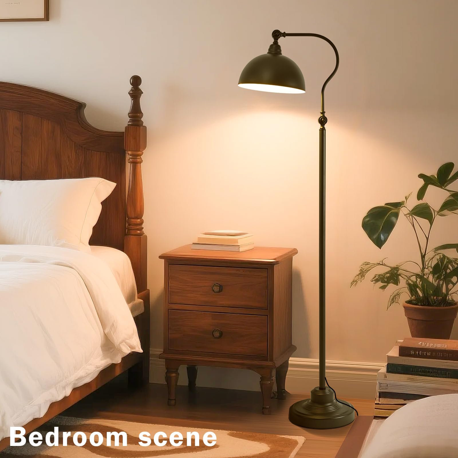 dujunlinghang Bright Reading Floor Lamp with Remote Control, Bluetooth Dimming, Iron, Black, Model MD-8801