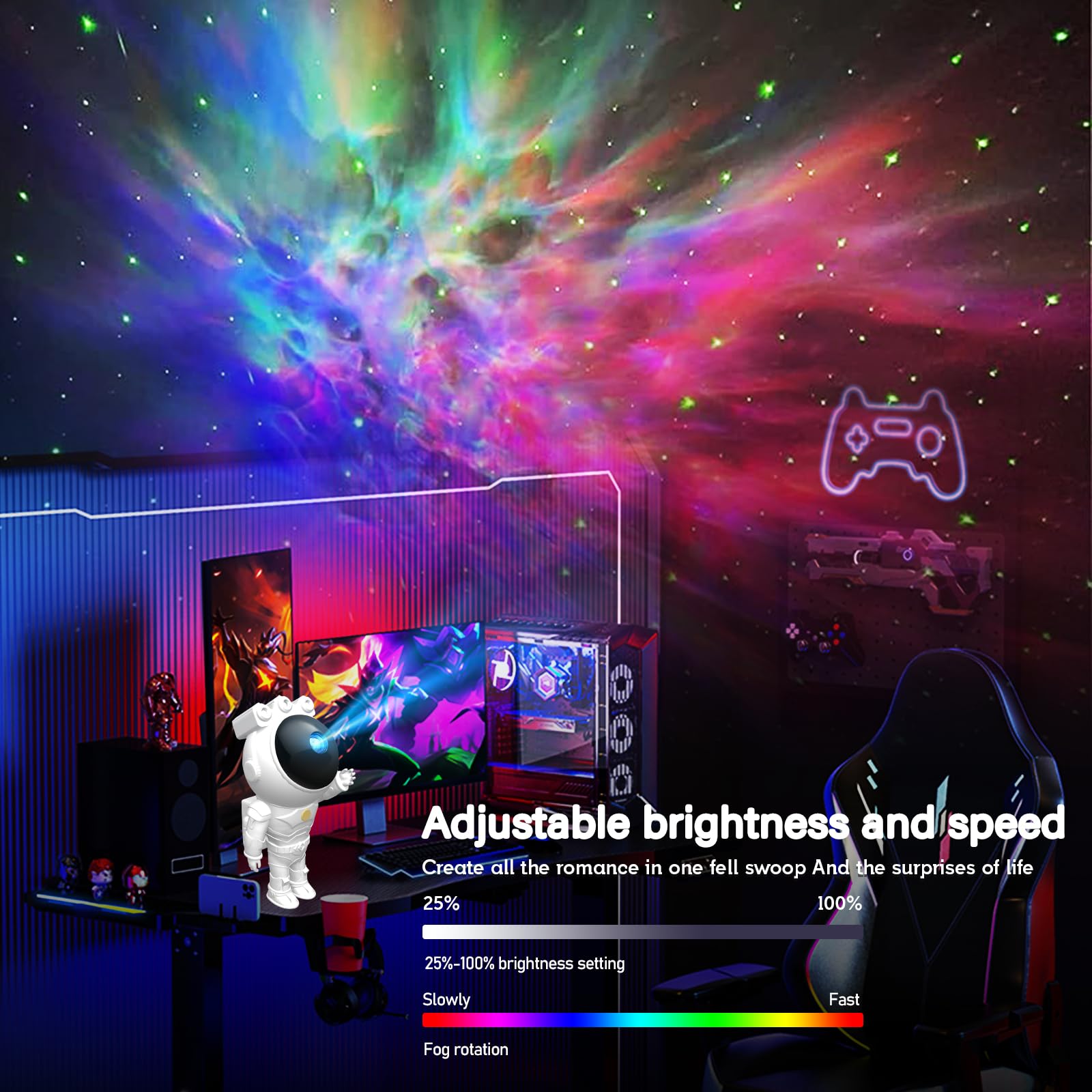 Astronaut Galaxy Projector,Starry Nebula Ceiling Lamp With Timer And Remote, Star Projector For Bedroom,Led Night Light For Kids,Gifts For Adults, Christmas, Birthday,Home Decor Aesthetic