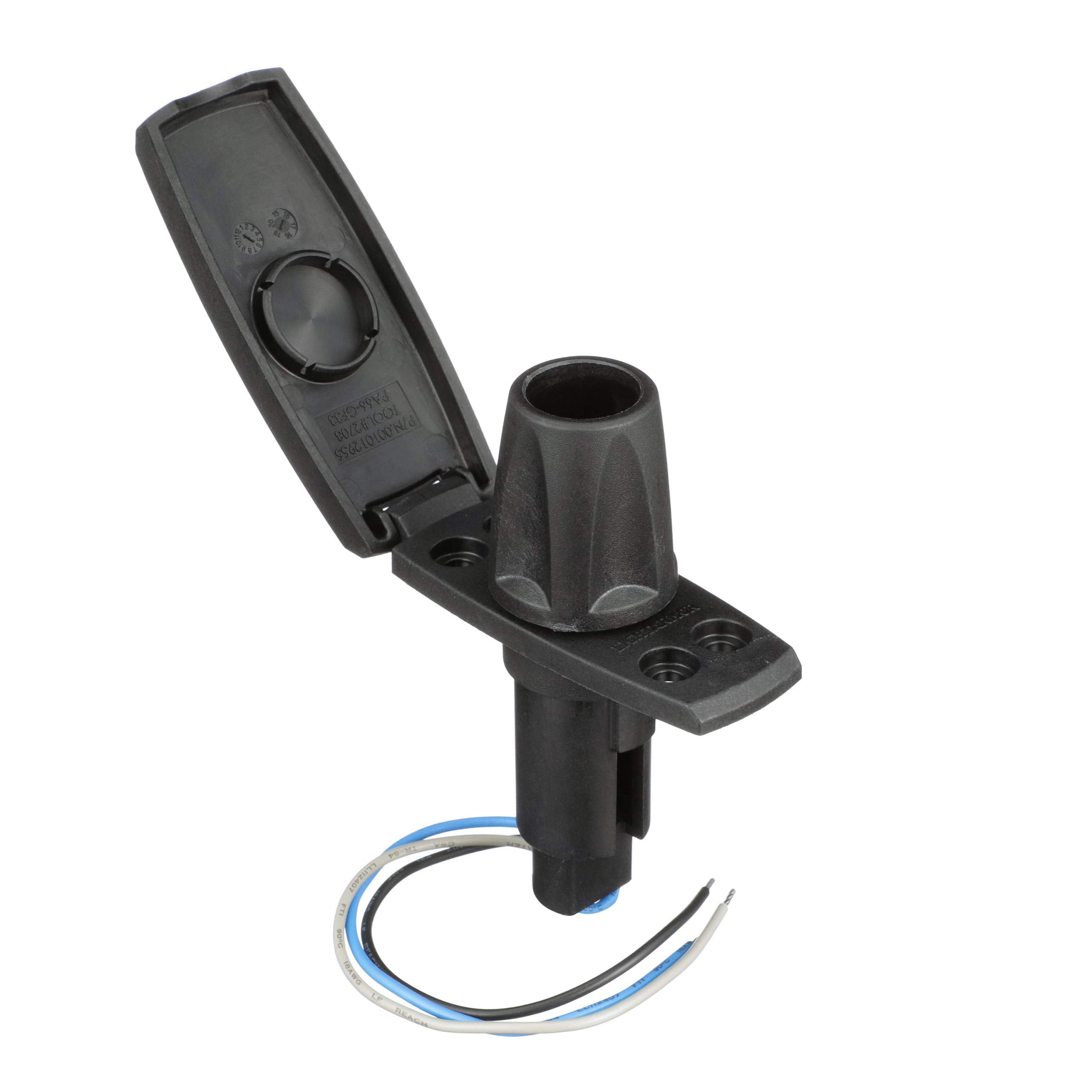 Attwood 910V3Pb-7 Light Armor 3-Pin Light Rectangle Base - Black