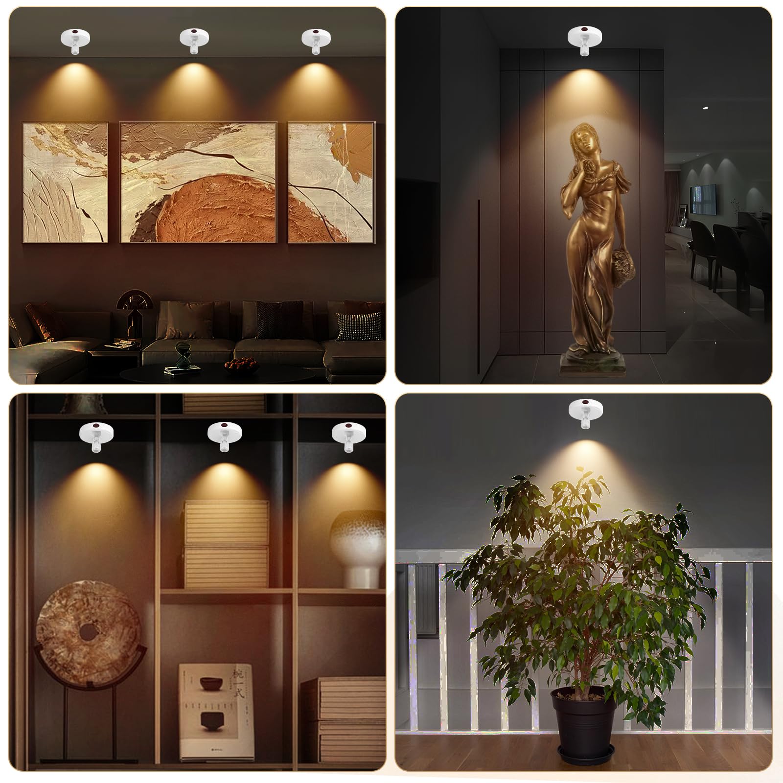 KANESIKI Cordless Spotlight Battery Powered, Plant Spot Light Indoor, Rechargeable Picture Lights with Remote, LED Accent Lighti