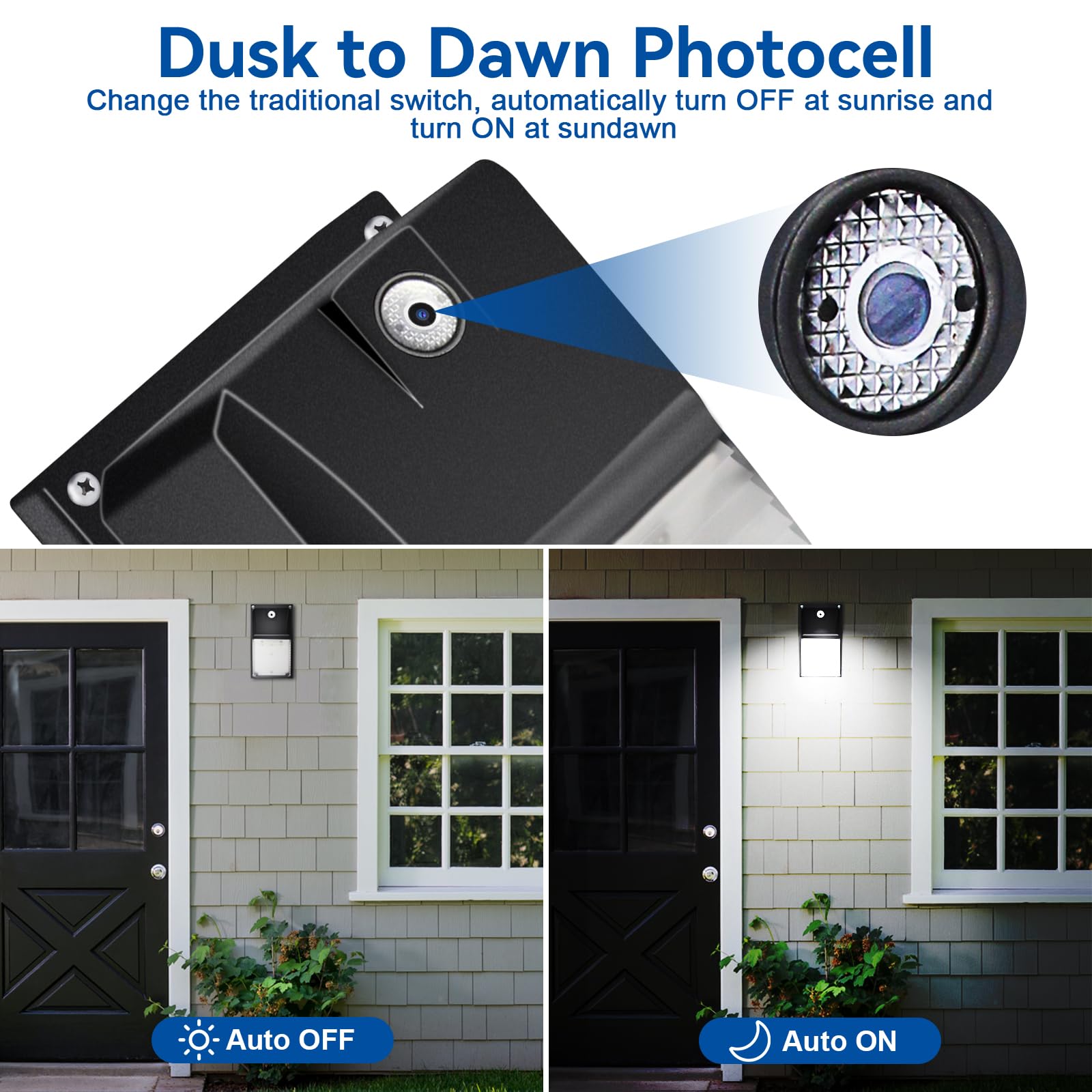 Ltblight 4 Pack 18W Led Wall Pack Lights With Dusk To Dawn Sensor, 1980Lm, Ip65 Waterproof