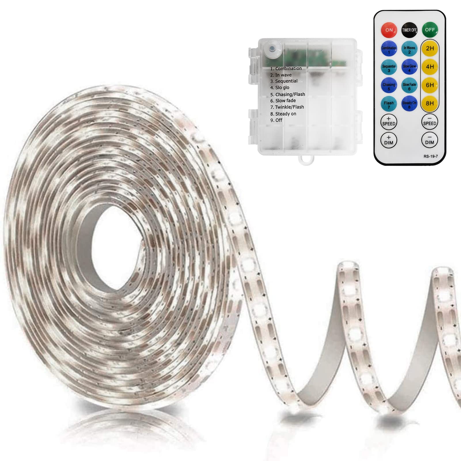 echosari Strip Lights Battery Operated, 16.5Ft 150 LED 2835 SMD Closet Strip Lights with Remote for Bedroom, Kitchen, Cabinet Décor (Cool White)