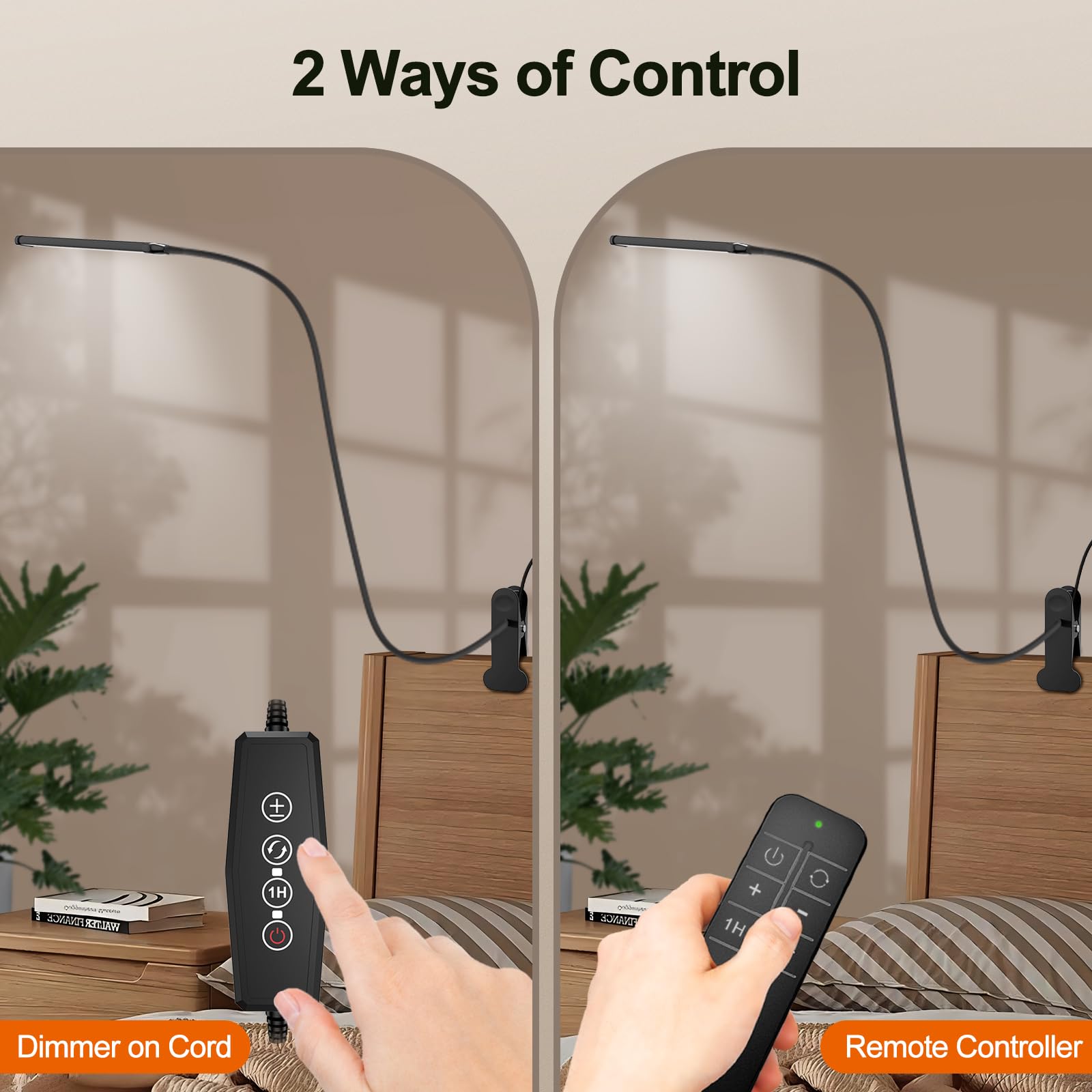 Mojimdo Desk Lamp With Remote, 3 Color & 5 Brightness & 77Led Dimmable Reading Lamp, 27.6'' Flexible Gooseneck Clamp Lamp, Eye-C