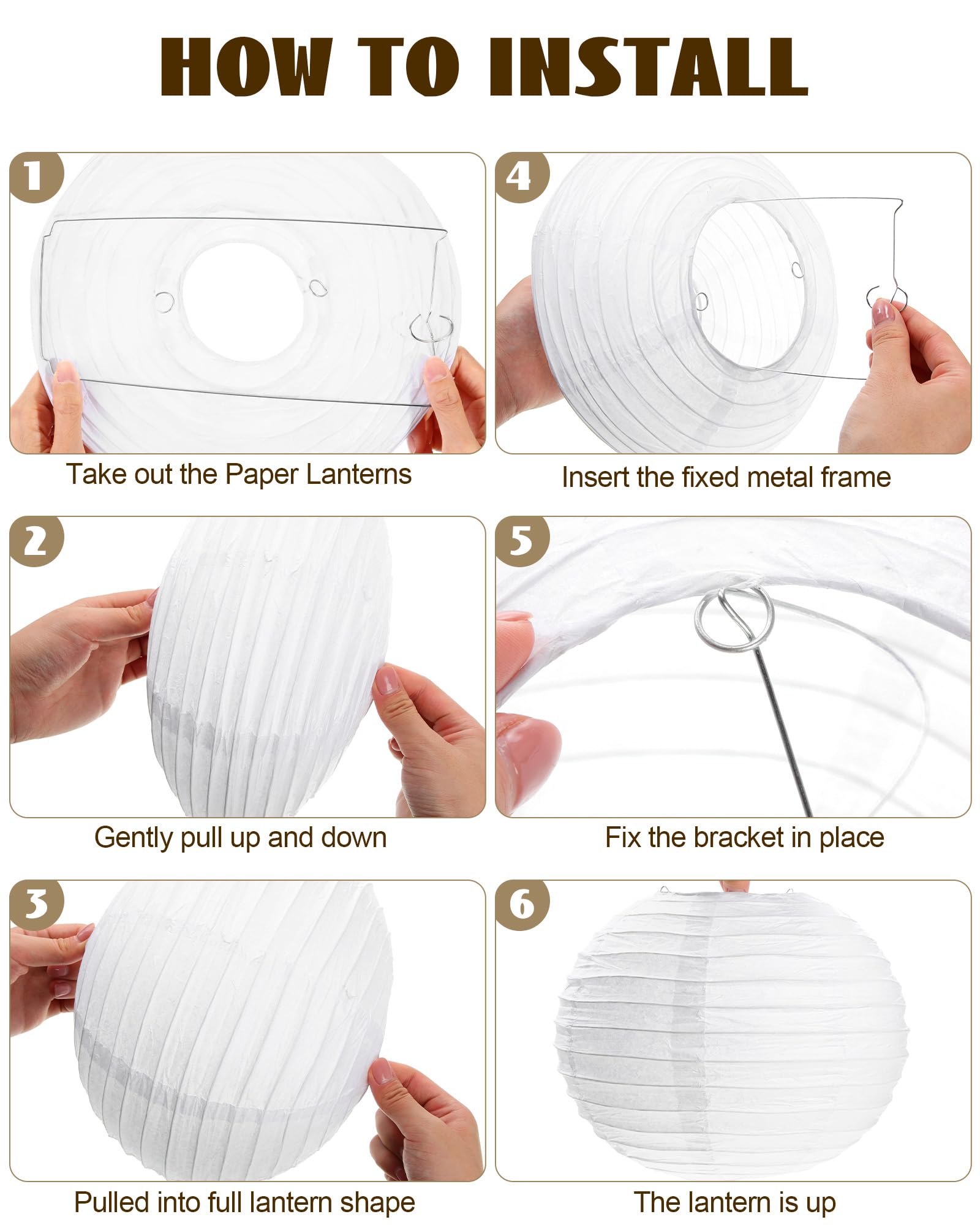 Treela 90 Pack 10 Inches White Chinese Japanese Paper Lanterns Decorative Hanging Ball Lanterns Round Paper Lantern Lamps For Wedding Birthday Party Baby Shower Home Decorations