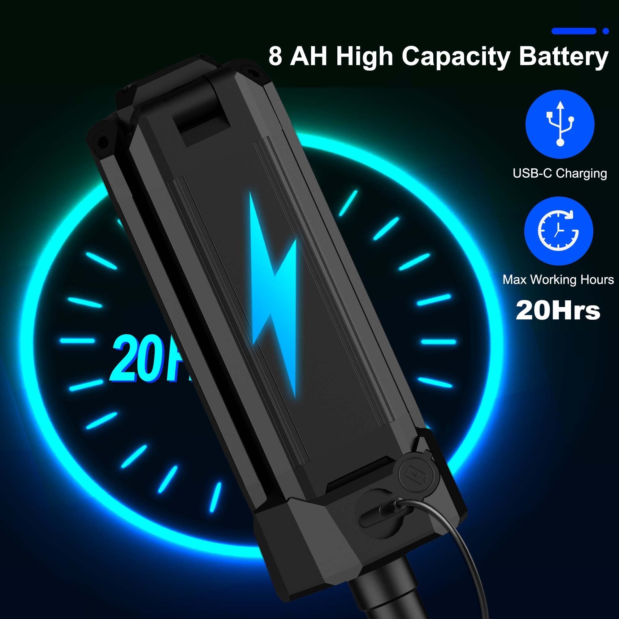 Rechargeable Led Work Light With Stand, Aluminum 67'' Portable Cordless Work Light, 8Ah Battery, 500/1500/2500 Lumen, 4000/6500K