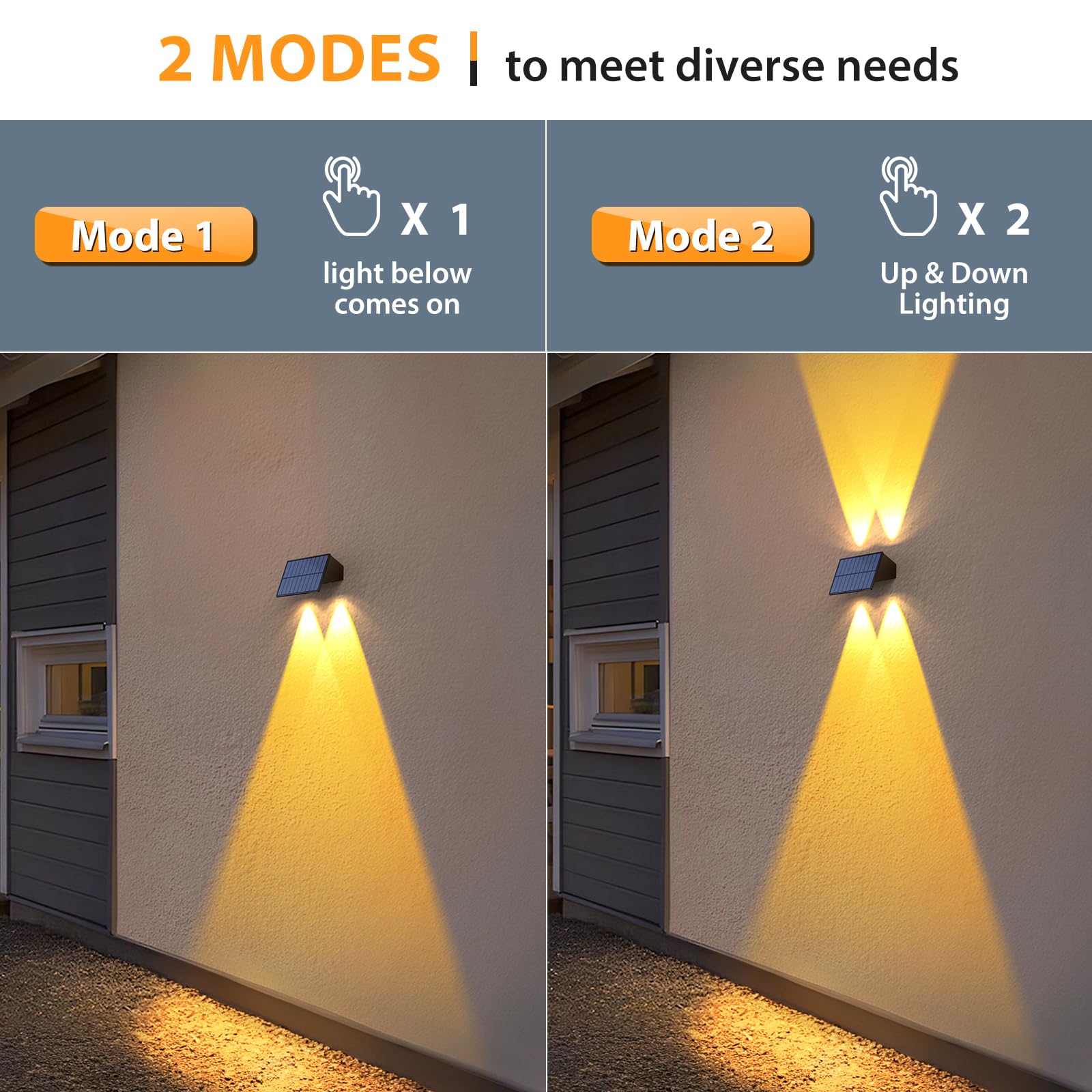 Ugdluck Solar Outdoor Lights, 6Pack Solar Wall Lights Outdoor Up And Down Waterproof Ip54 Super Bright Solar Fence Light For Yar