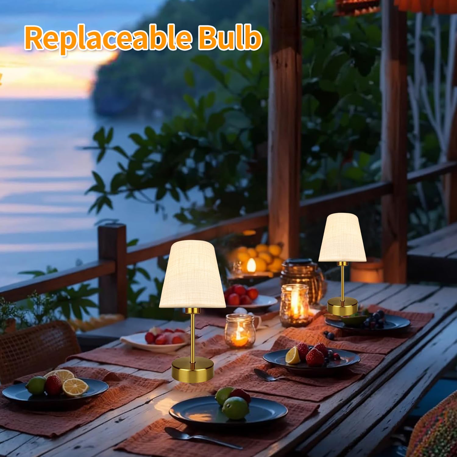 BLUEYE Mini Rechargeable Table Lamp with Remote Control, Dimmable 2700K-6000K, 5.5 Inch, Gold, Model TL231004