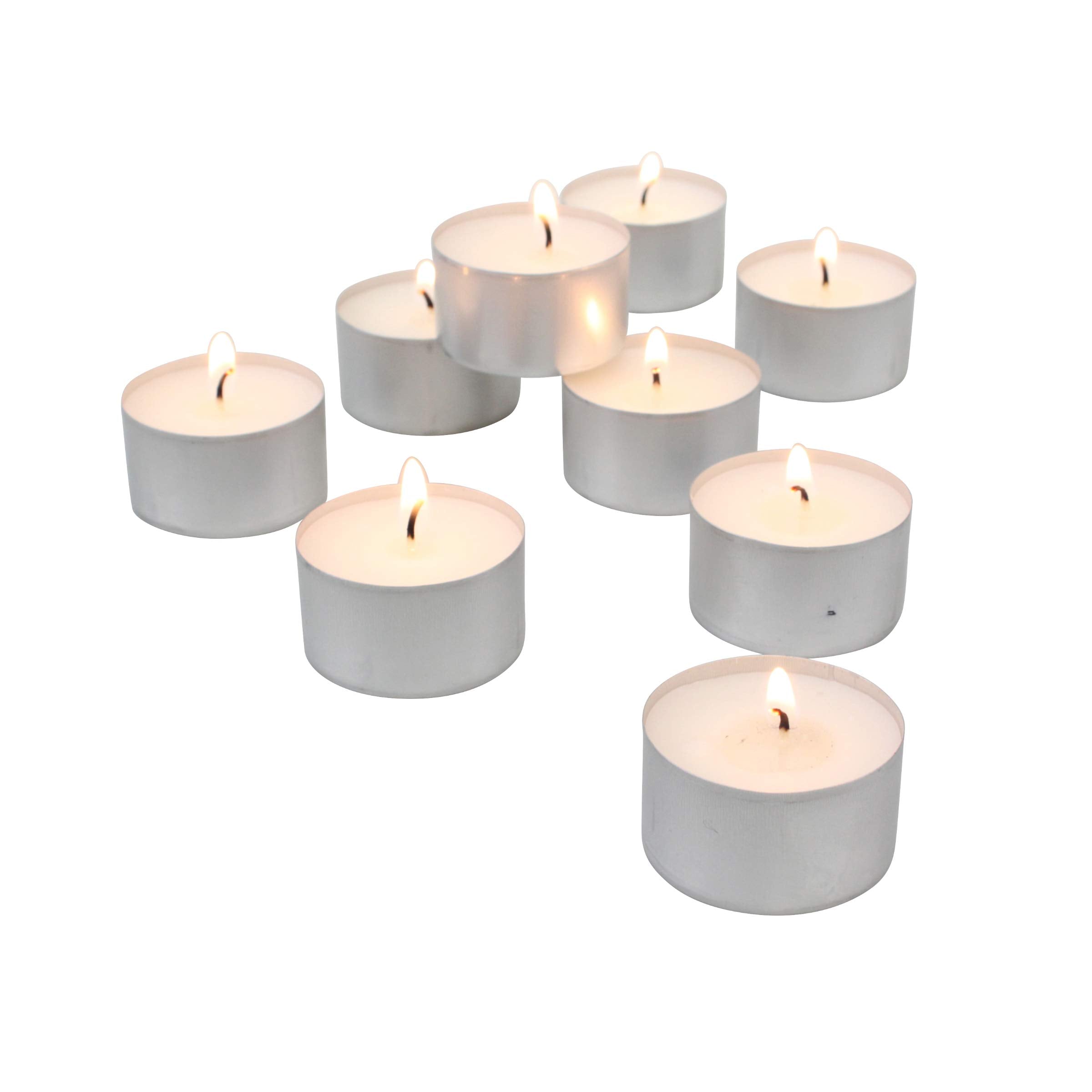 Stonebriar 50 Count White Unscented Smokeless Long Burning Tea Light Candles With 6-7 Hour Burn Time