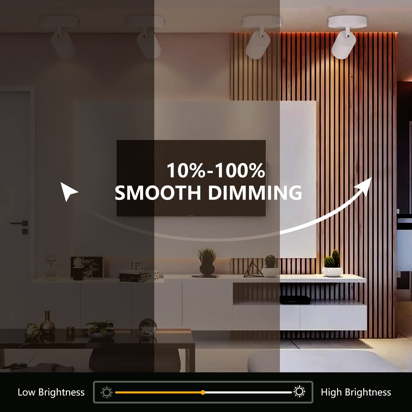 Vanoopee 10W Dimmable Adjustable Led Ceiling Spotlight 3000K White - 2 Pack, Cri90,