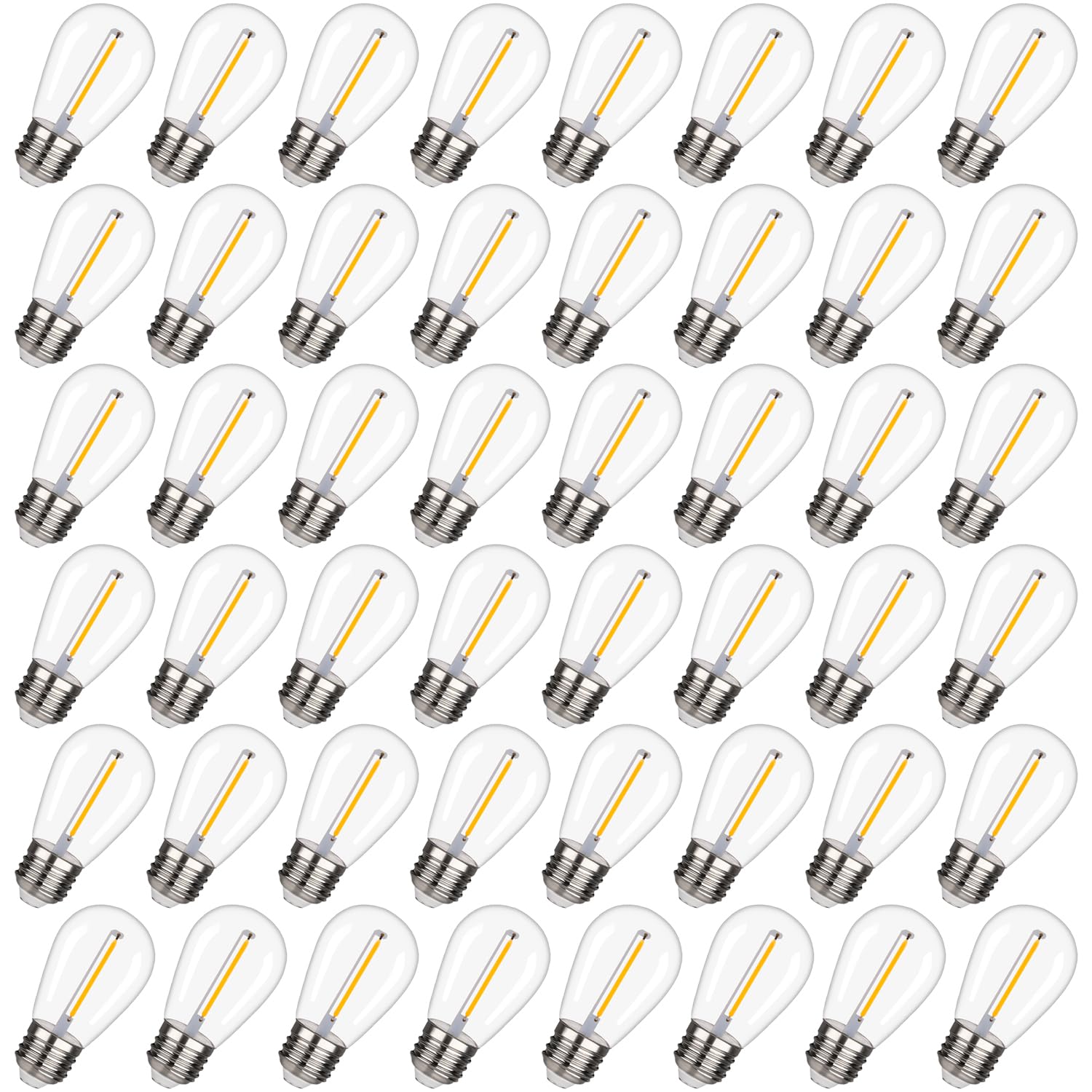 Bort 48Pack S14 Led Replacement Light Bulb, Shatterproof Outdoor String Light Bulbs, 1 Watt To Replace 11Watts Incandescent Bulb