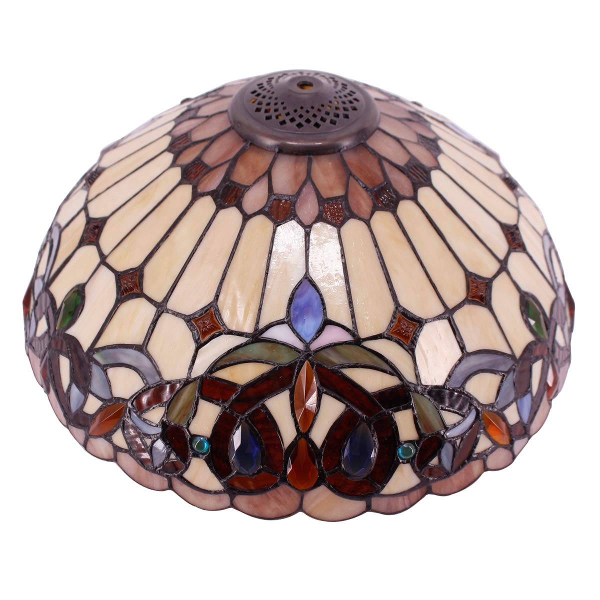 WERFACTORY Tiffany Lamp Shade Replacement, Stained Glass, 16x8 Inch, Serenity Victorian S021 Series