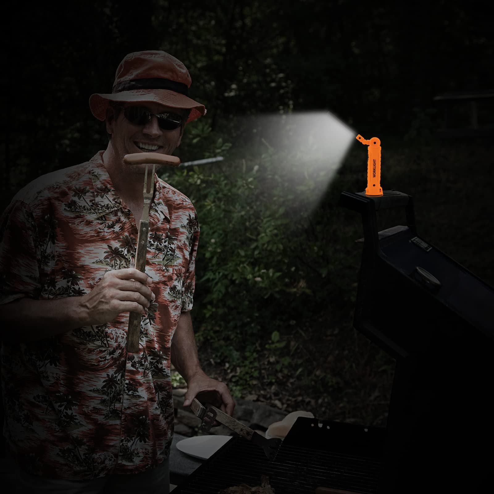 Vagocom 4 Pack WorkLights Tools for Mens Dad Gift,LED Rechargeable Magnetic Flashlights with Hook 360 Rotate 5 Modes Emergency L