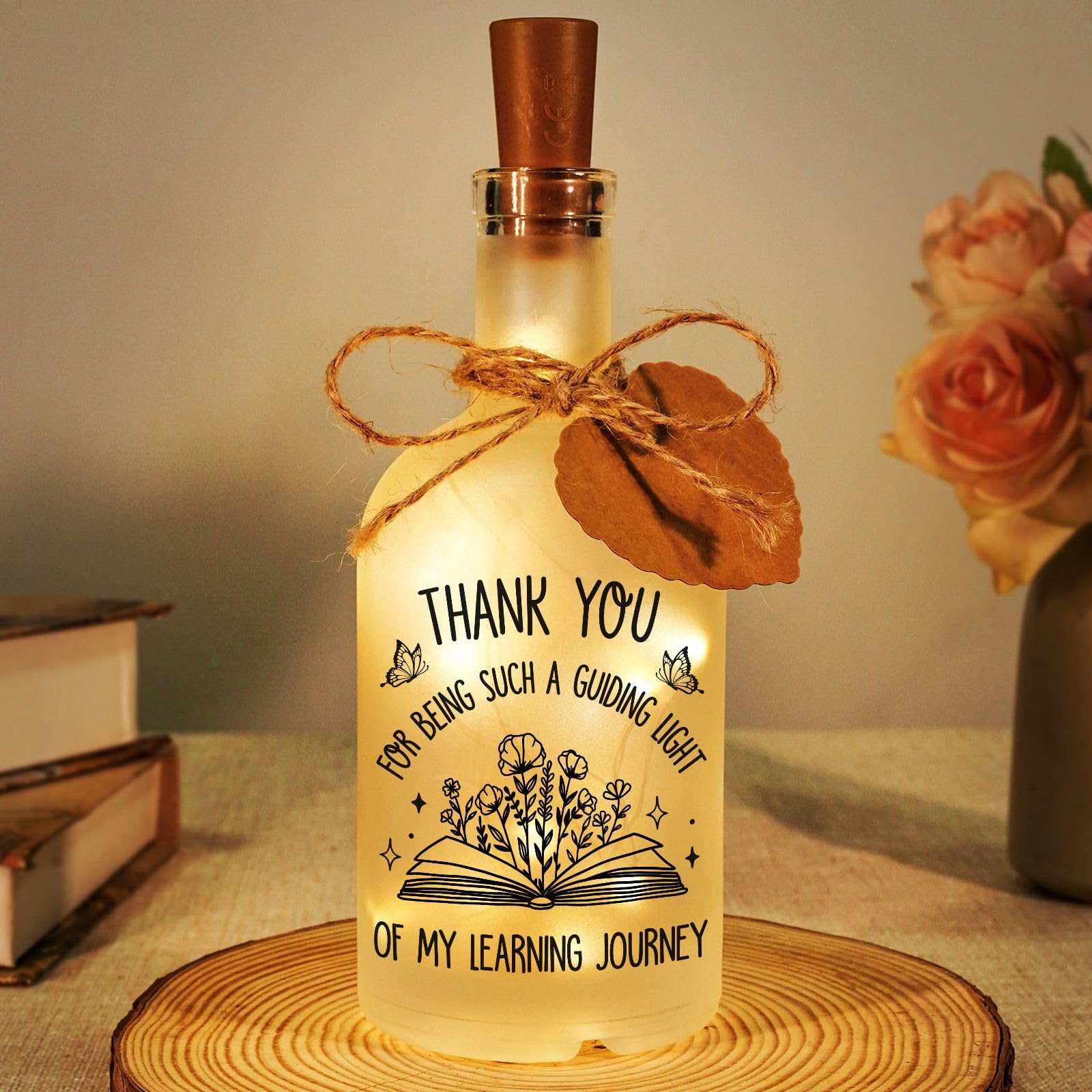 Teacher Appreciation Gifts, Thank You Gifts, Teacher Gifts For Women, Night Lights, Bottle Lights, Thankyou Gift For Mentors Tea