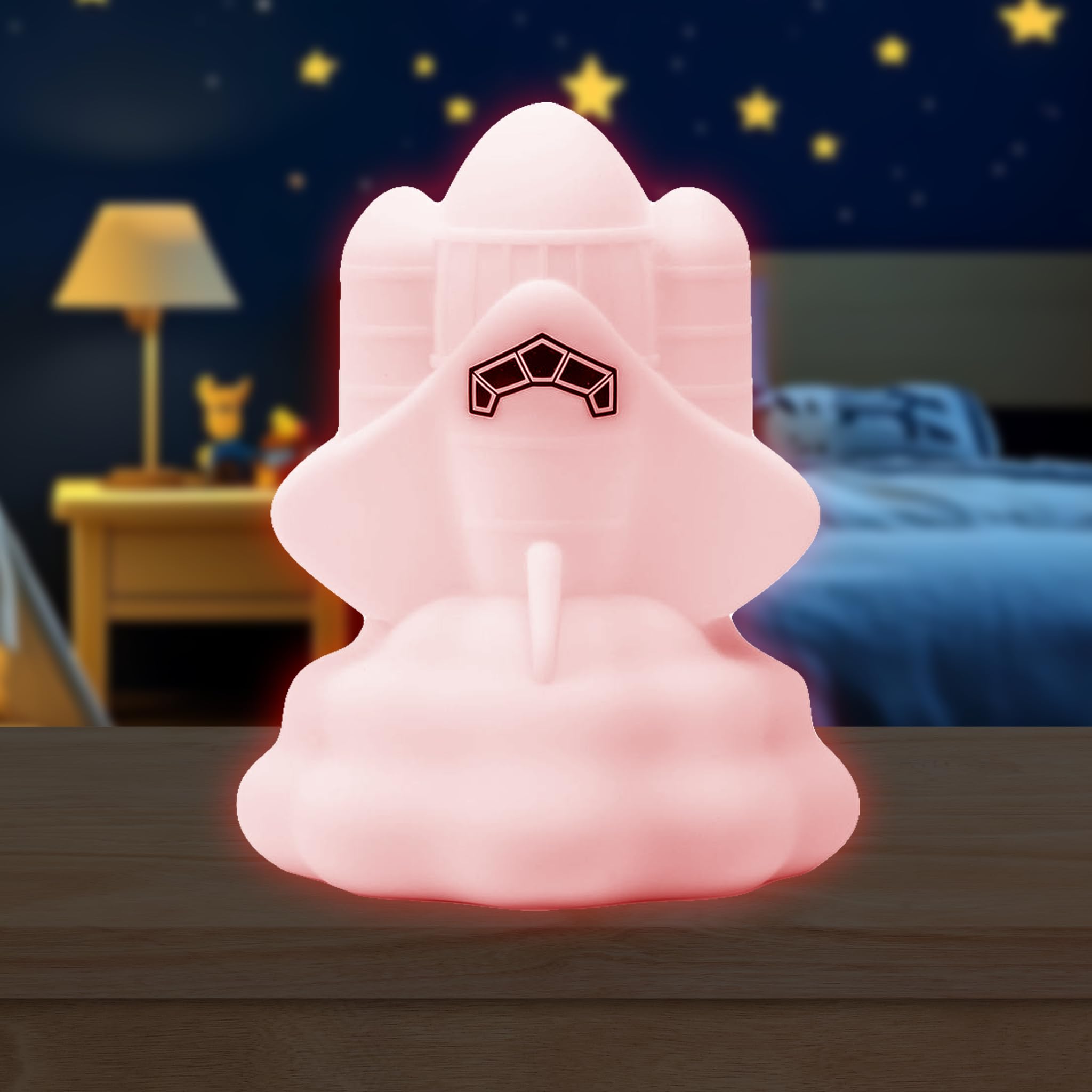 Lumipets Space Rocket Night Light - Silicone Nursery Lamp for Kids, Kawaii Design, Perfect for Baby and Toddler Rooms