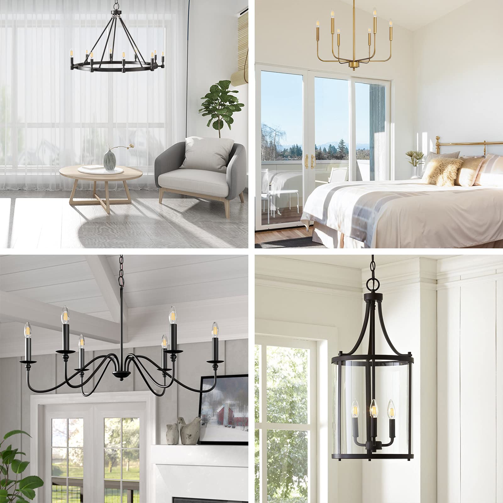 Qingmiao B11 E12 Led Candelabra Bulbs Dimmable 4W(40 Watt Equivalent), Chandelier Light Bulbs 400Lm, 3000K Soft White, Ceiling F