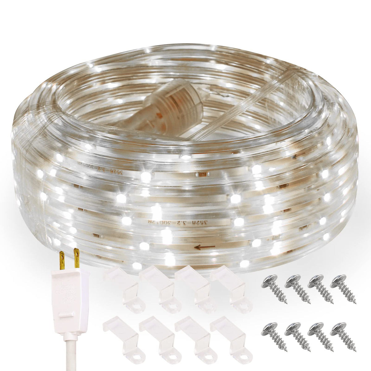 Day Light Led Rope Areful Daylight Waterproof LED Strip Light, 16.4ft Flexible Nature Whi ...