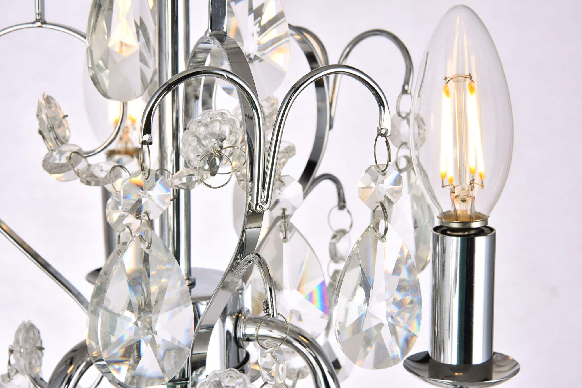 Elegant Lighting Living District Indoor Modern Home Decorative Bright Ceiling Kaede Collection Pendant D9.5 H12.2 Lt:3 Chrome Finish
