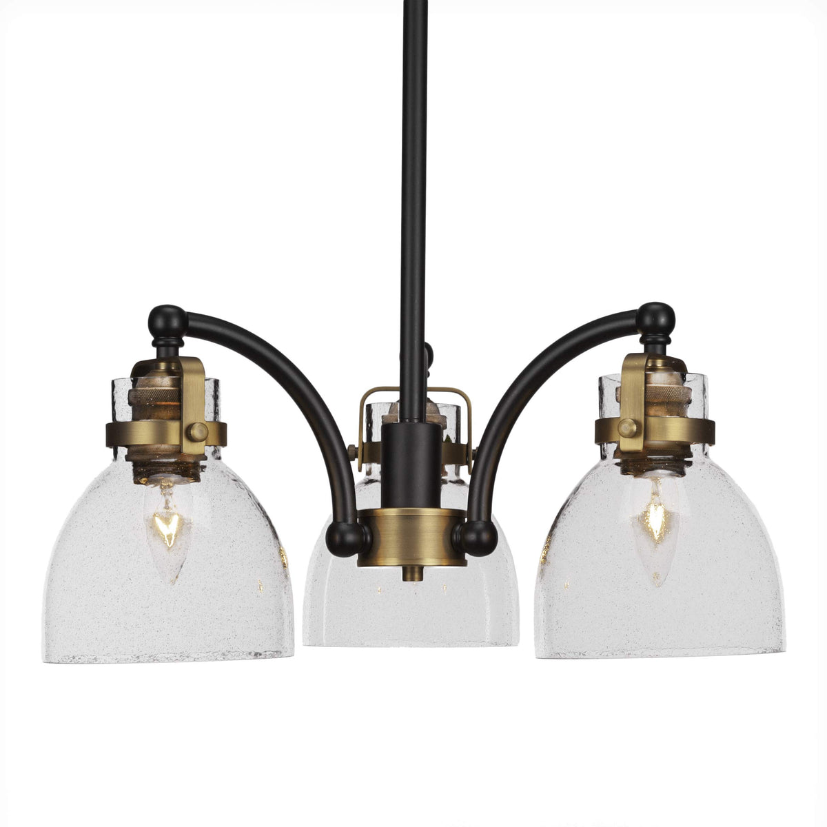 Toltec Lighting Easton 3 Light Chandelier in Matte Black & Brass (1943-MBBR-4119)