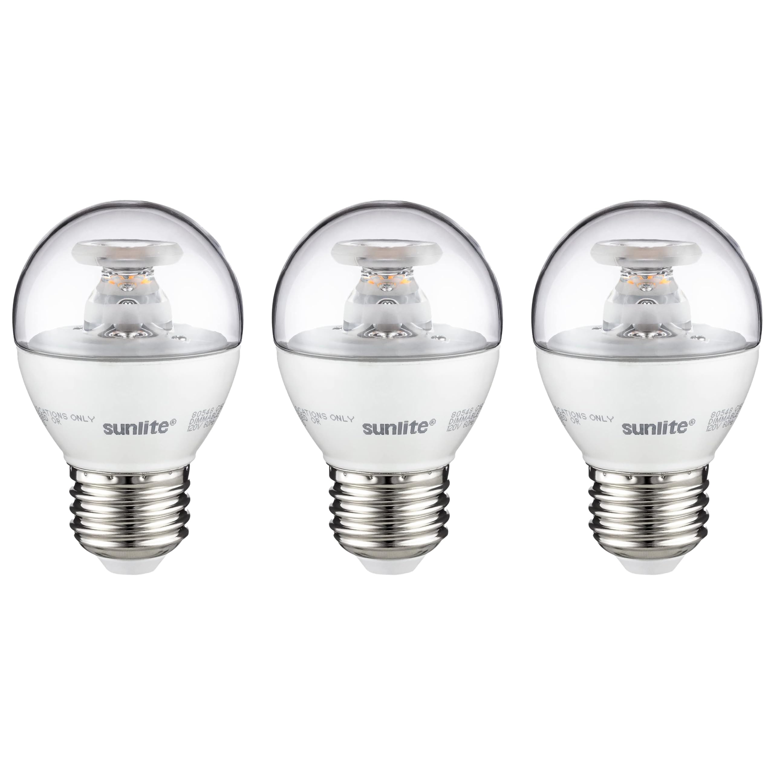 Sunlite G16 LED Dimmable Decorative Globe Vanity Light Bulbs, Clear, 7W (60W Equiv.), 500 Lumens, Medium E26 Base, Mirror Lights