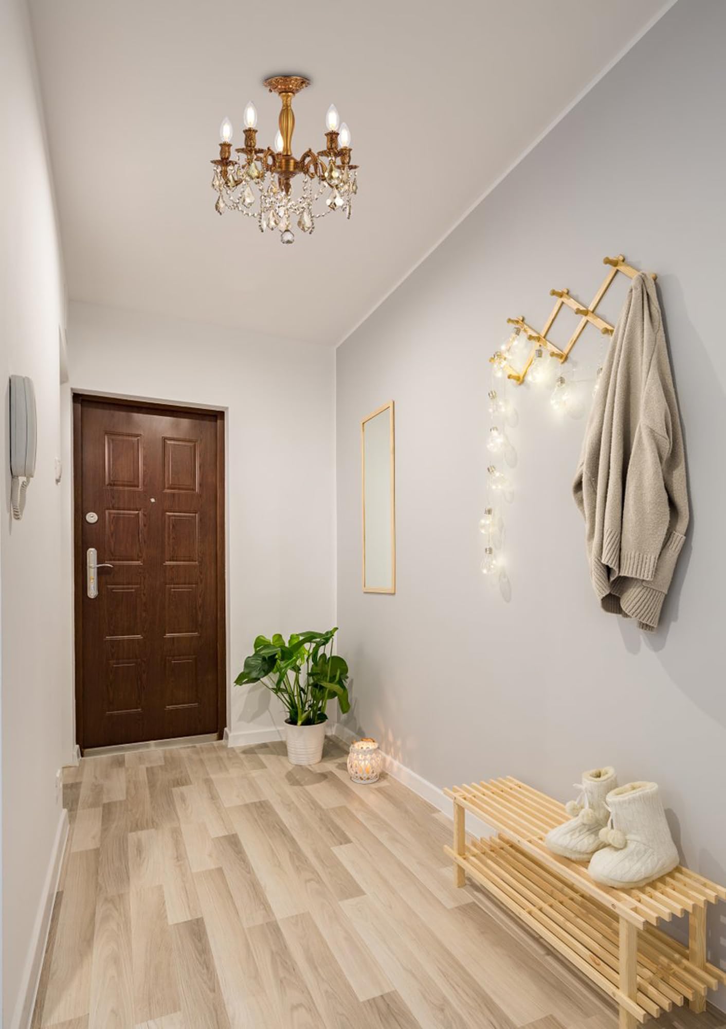 Elegant Lighting 5-Light Crystal Chandelier, 18inLx18inWx17inH, French Gold Finish, Model 9205F18FG-GT/RC, Smoky Golden Teak Cr