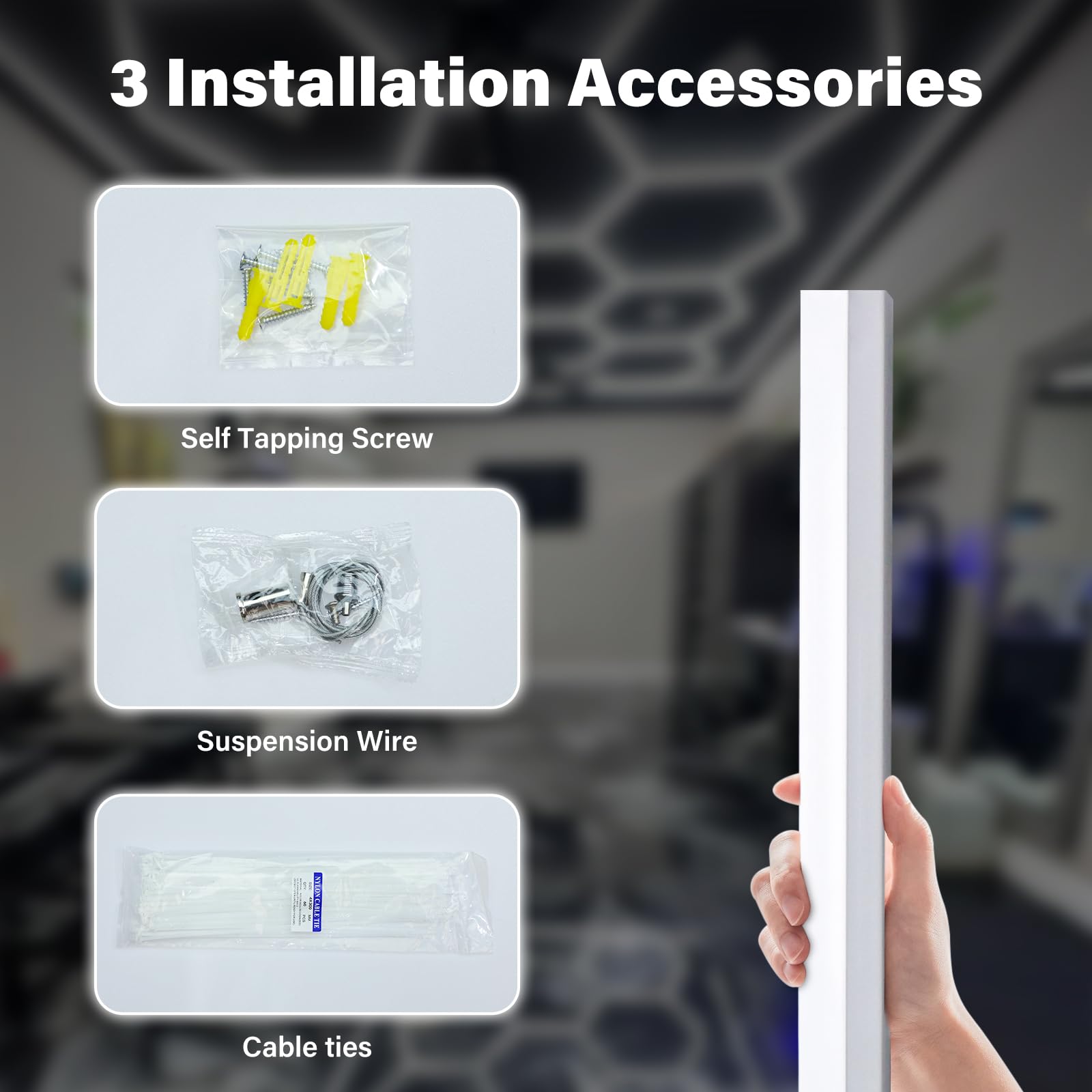 Led Hexagon Lights - Garage Lights, 556W 66720 Lumen Cool White Light 6500K, Ceiling Lighting For Garage Gym Barber Shop