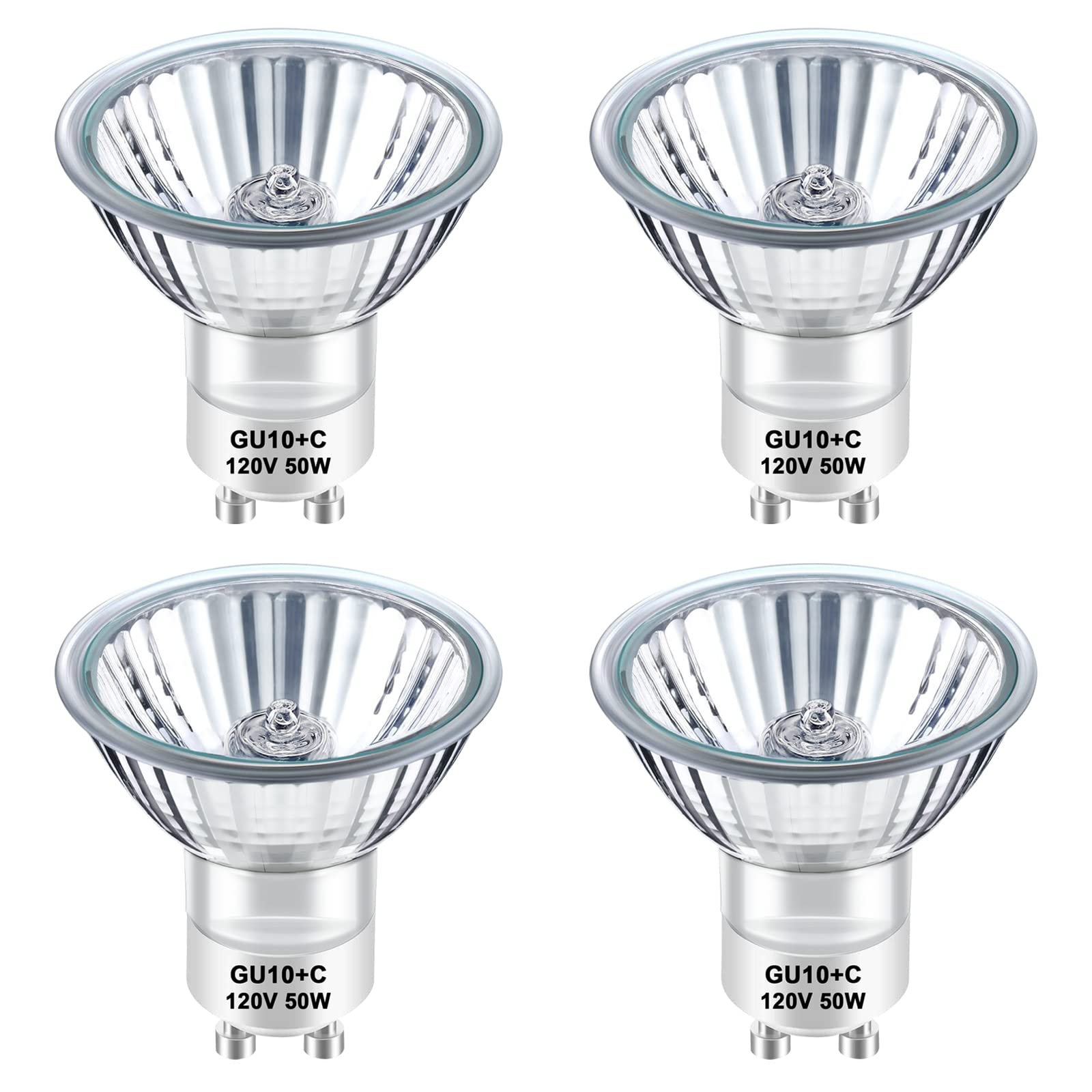 TAIYALOO GU10 Halogen Bulbs 50W Dimmable MR16 120V Warm White Pack of 4